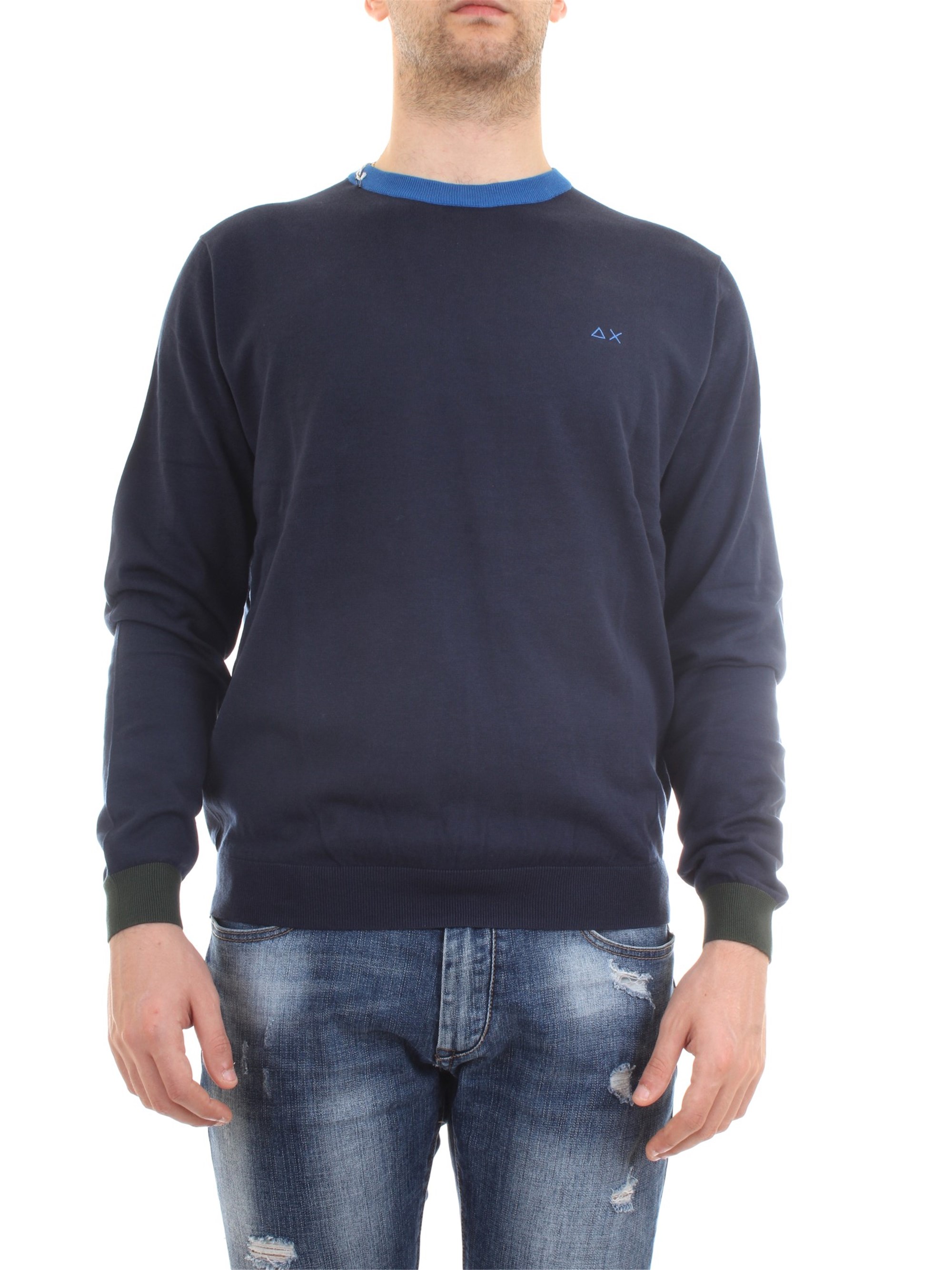 SUN68 k30106 Blue Clothing Man Pullover SUN68 k30106 Blue Clothing Man Pullover