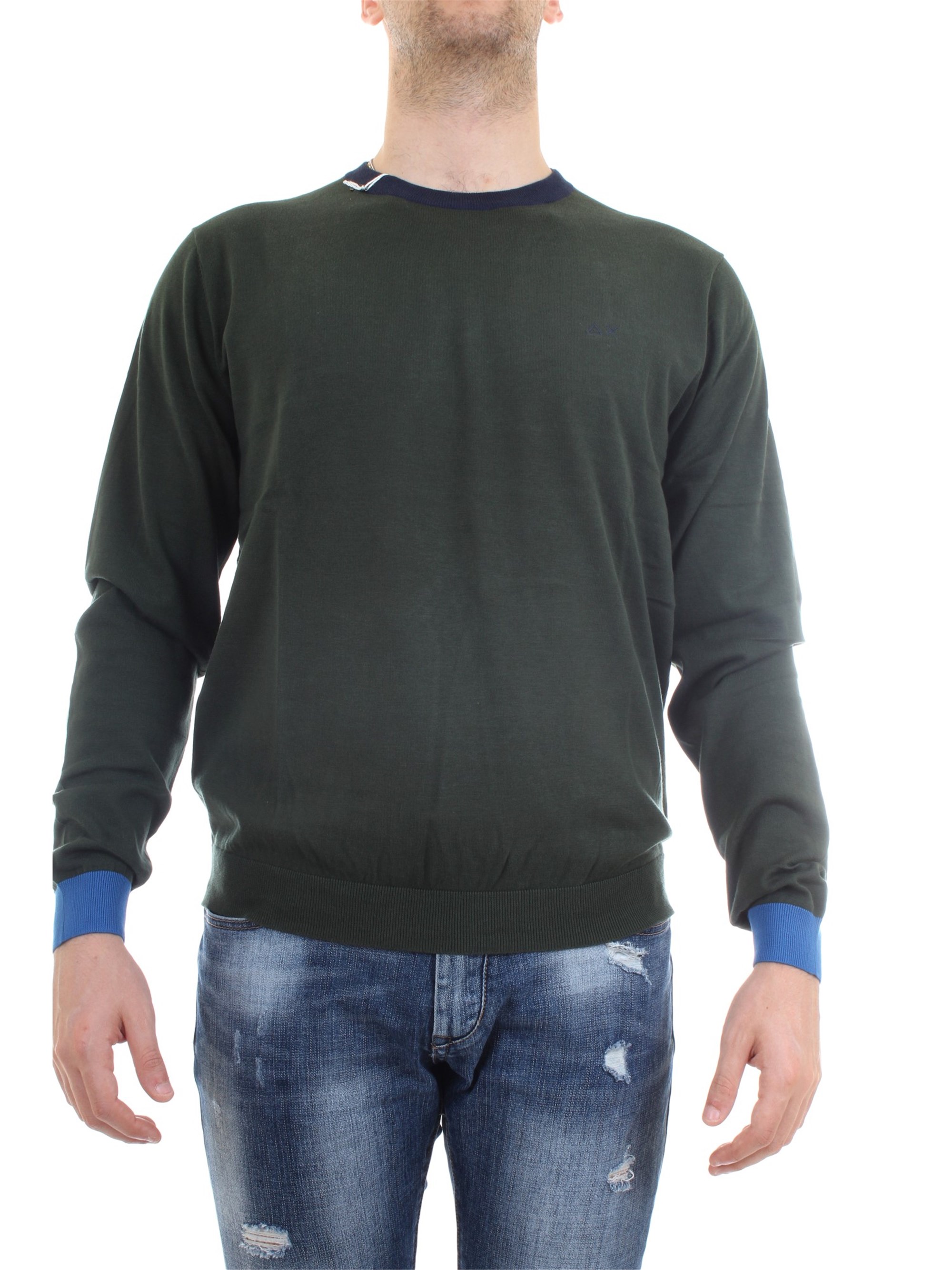 SUN68 k30106 Green Clothing Man Pullover SUN68 k30106 Green Clothing Man Pullover