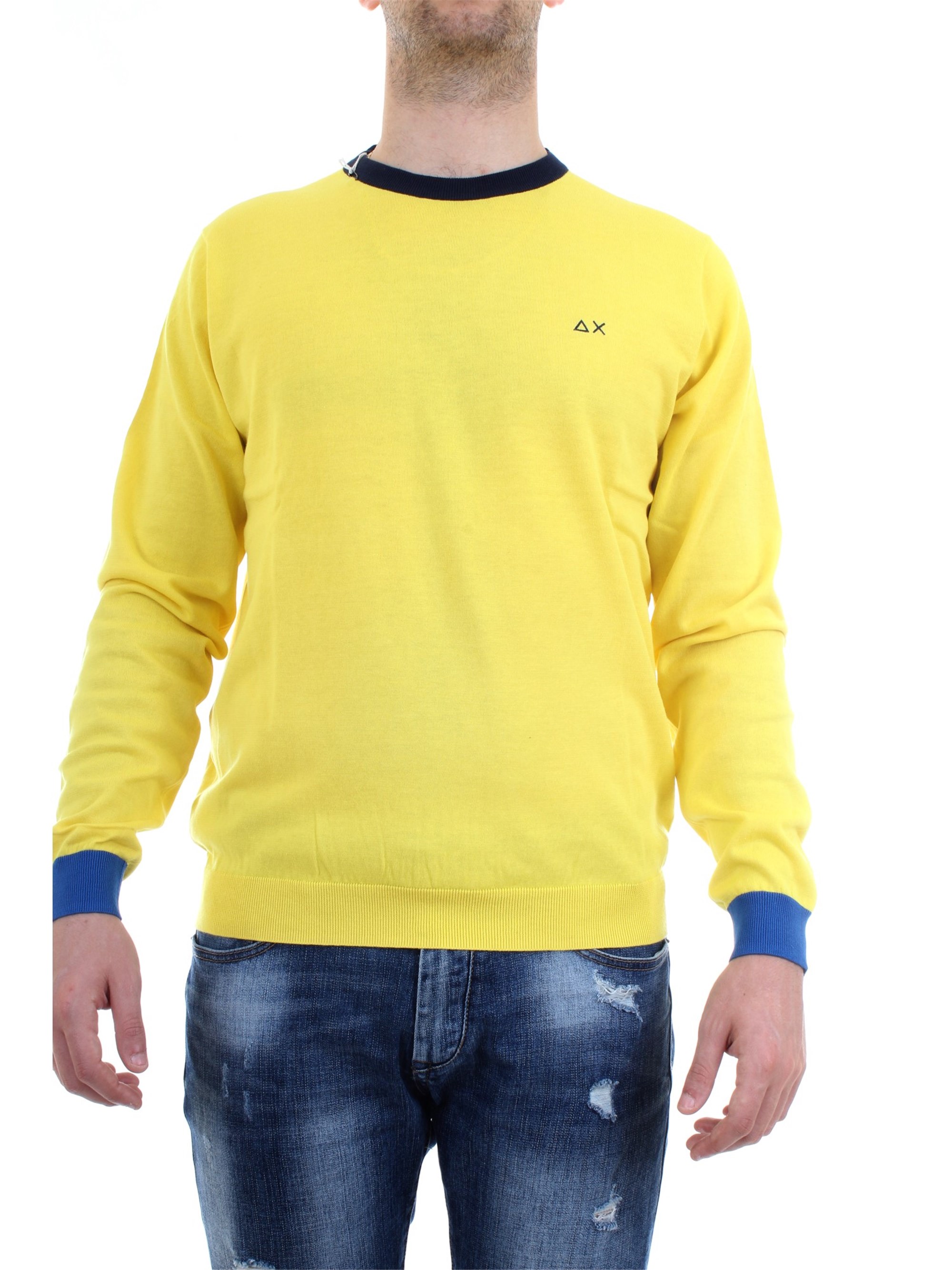 SUN68 k30106 Yellow Clothing Man Pullover SUN68 k30106 Yellow Clothing Man Pullover