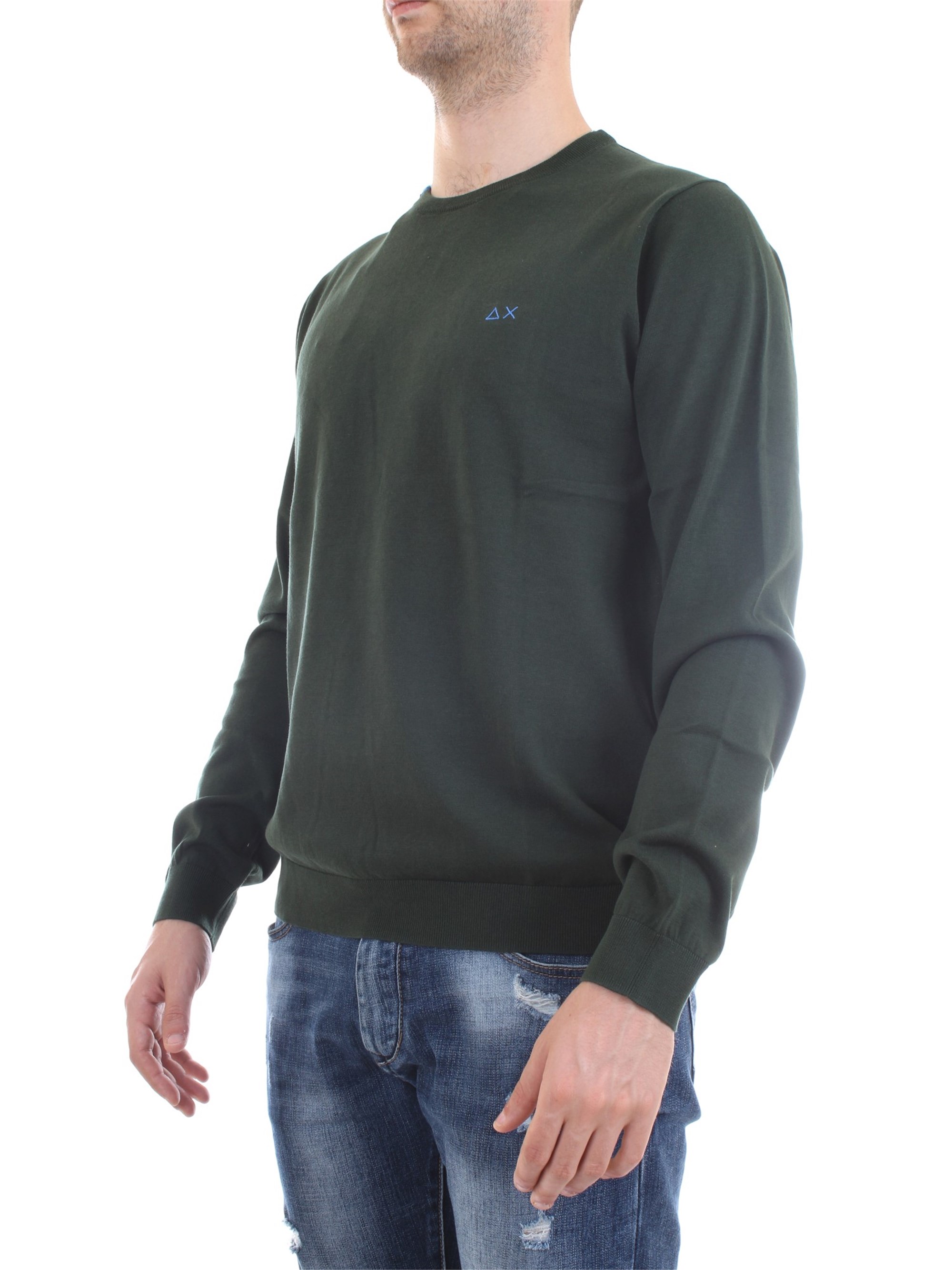 SUN68 K30101 Green Clothing Man Pullover SUN68 K30101 Green Clothing Man Pullover