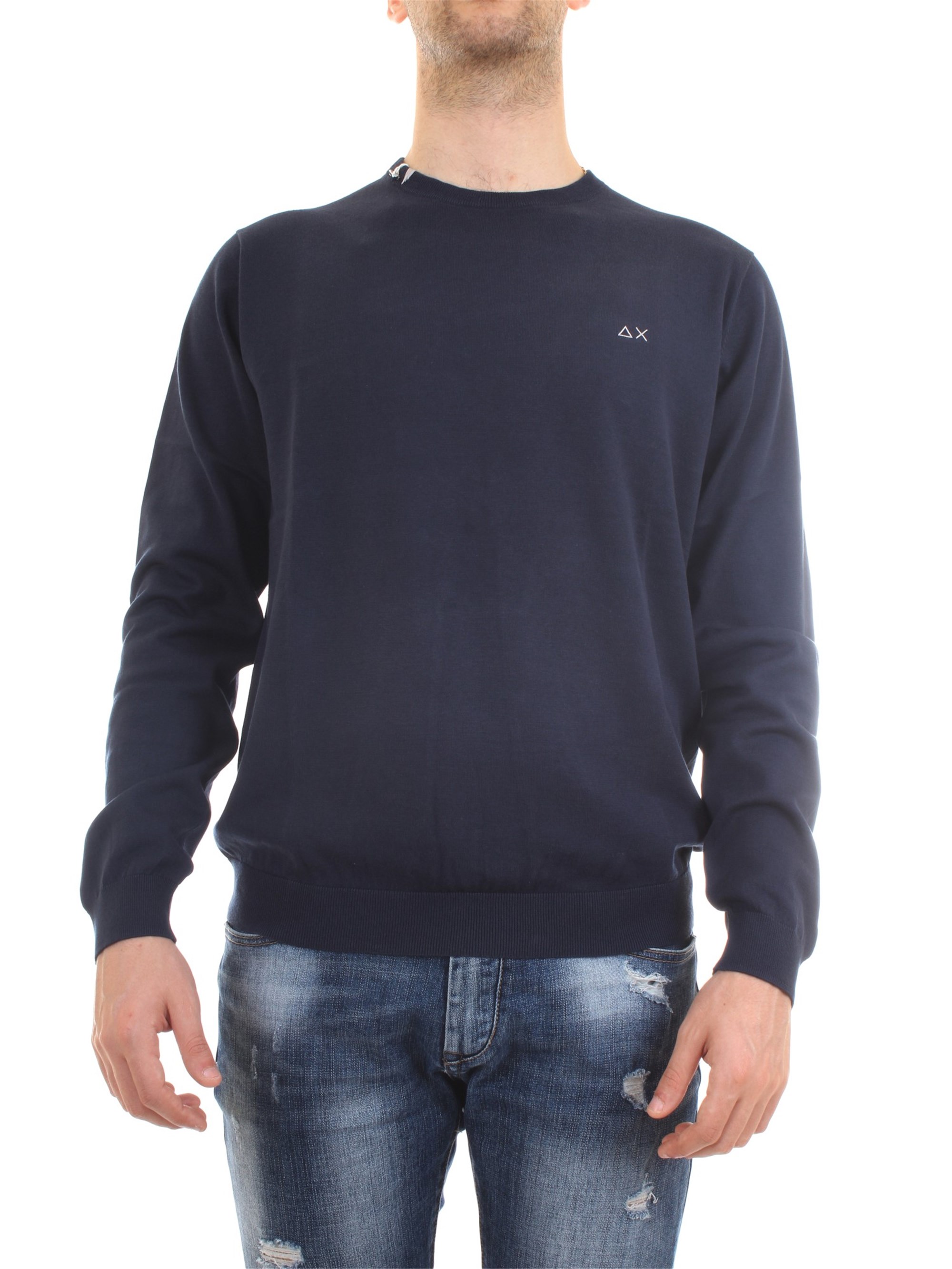 SUN68 K30101 Blue Clothing Man Pullover SUN68 K30101 Blue Clothing Man Pullover