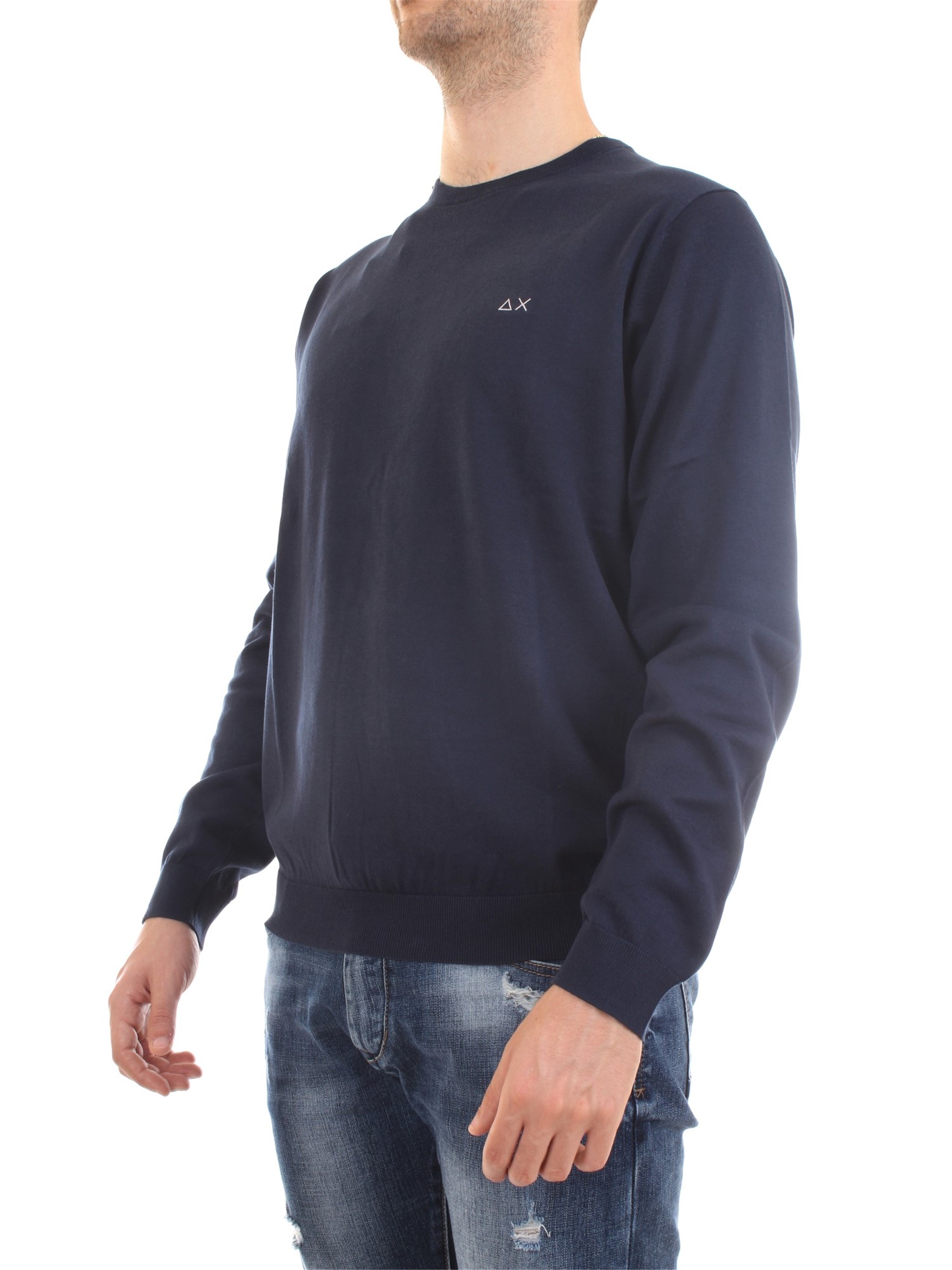 SUN68 K30101 Blue Clothing Man Pullover SUN68 K30101 Blue Clothing Man Pullover