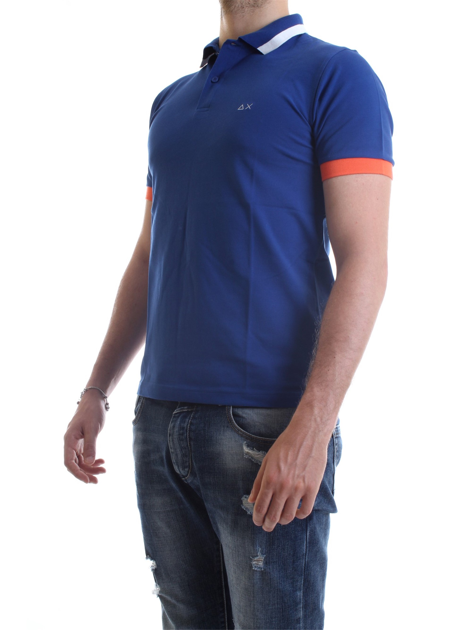 SUN68 A30107 Royal Clothing Man Polo shirt SUN68 A30107 Royal Clothing Man Polo shirt