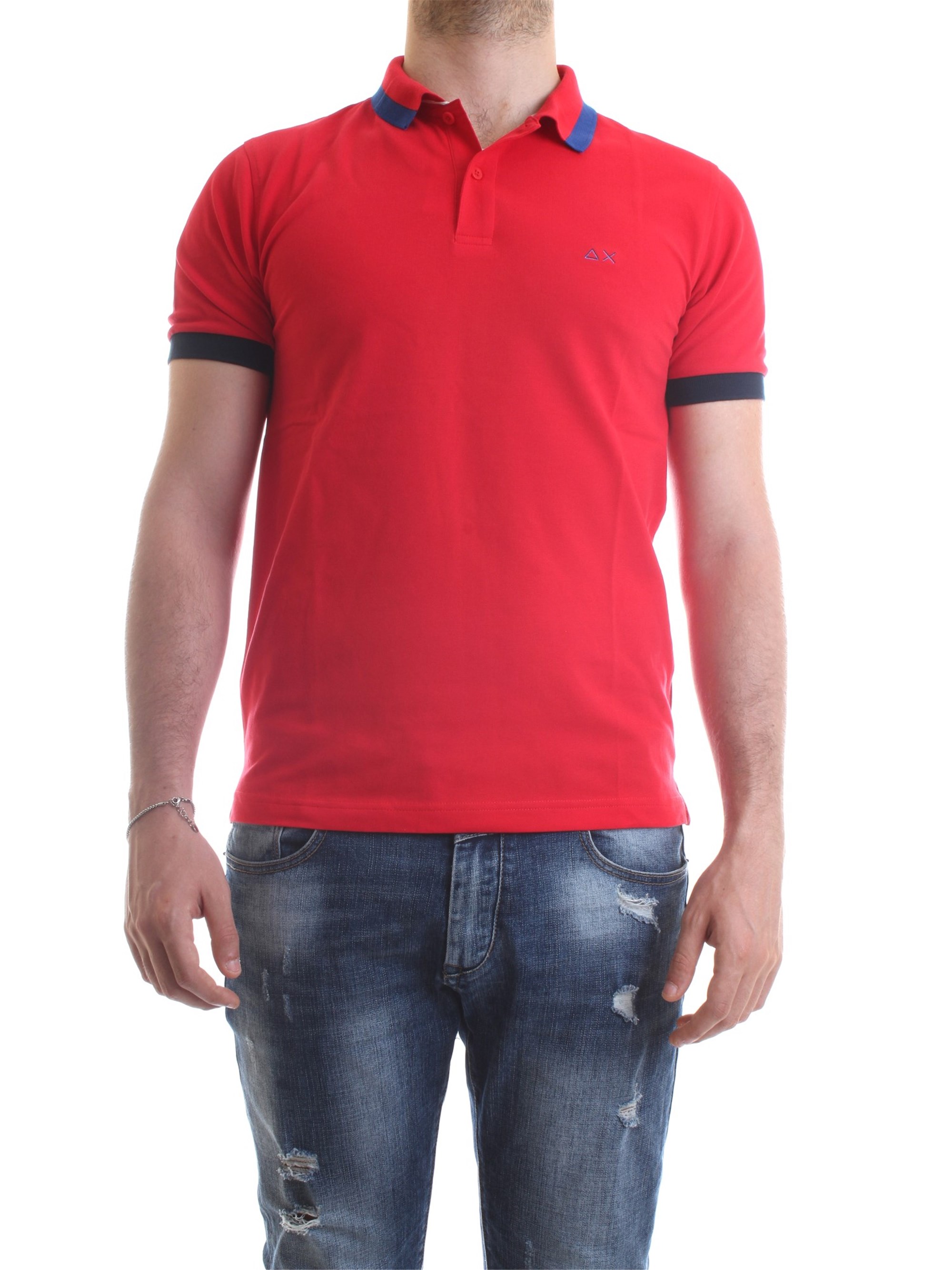 SUN68 A30107 Red Clothing Man Polo shirt SUN68 A30107 Red Clothing Man Polo shirt