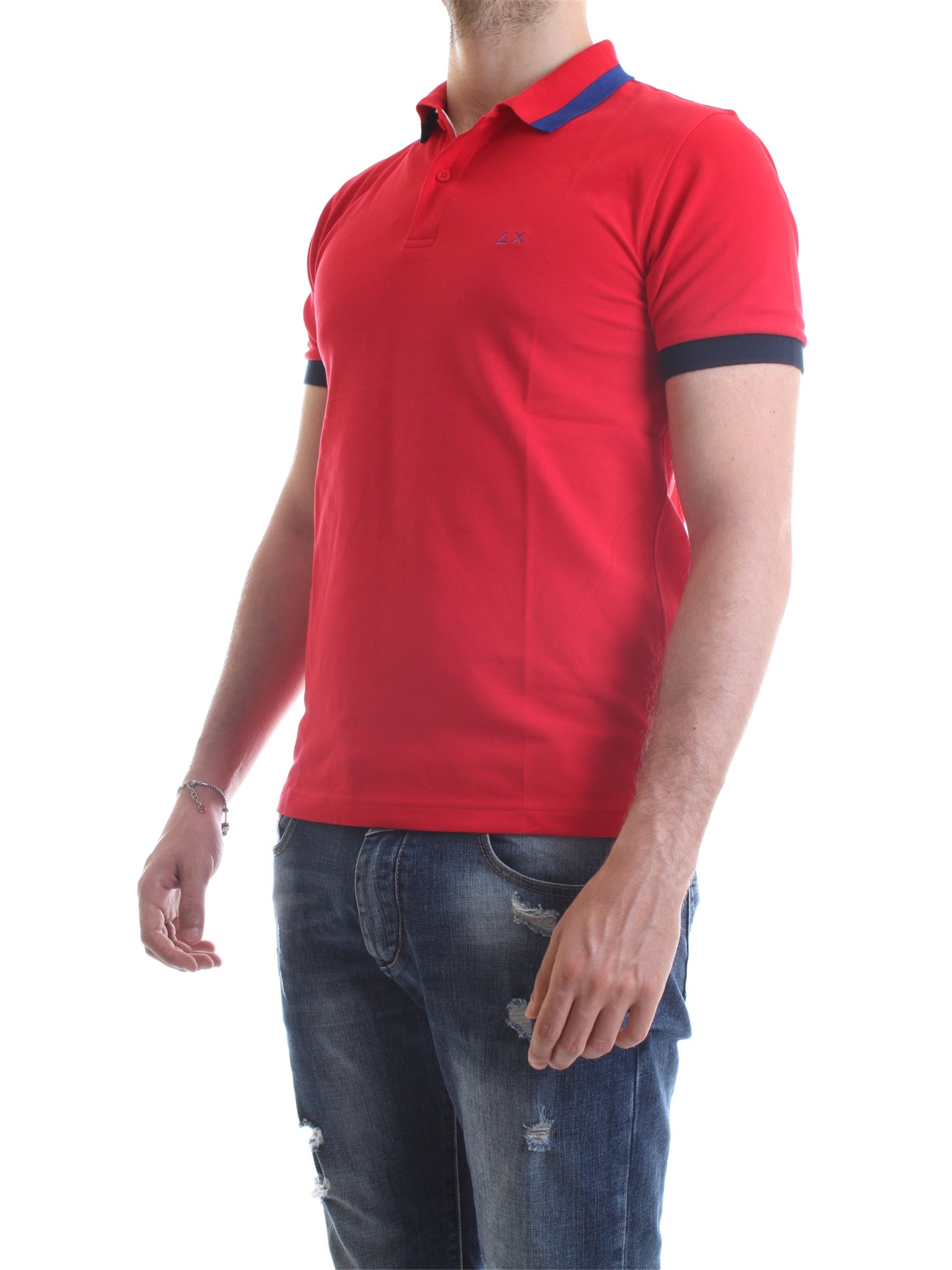 SUN68 A30107 Red Clothing Man Polo shirt SUN68 A30107 Red Clothing Man Polo shirt