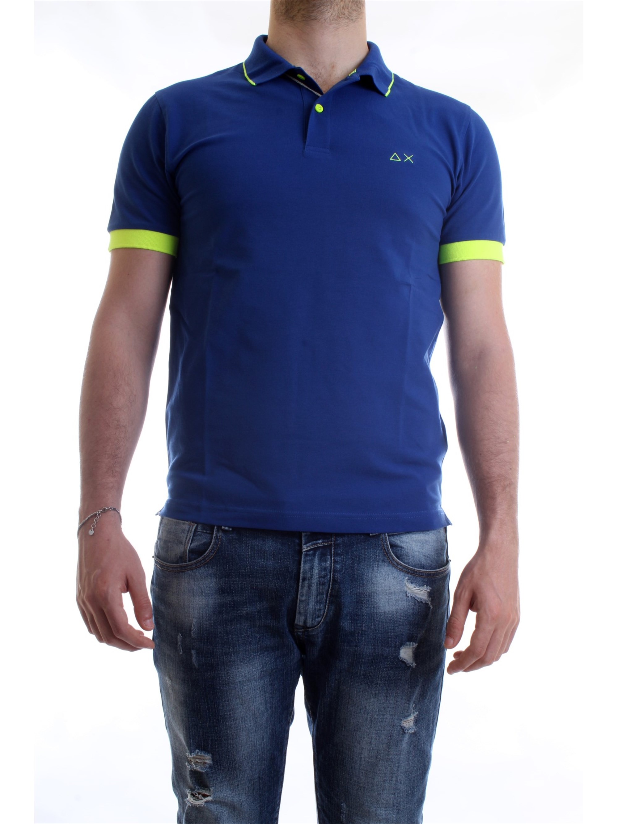 SUN68 A30114 Royal Clothing Man Polo shirt SUN68 A30114 Royal Clothing Man Polo shirt