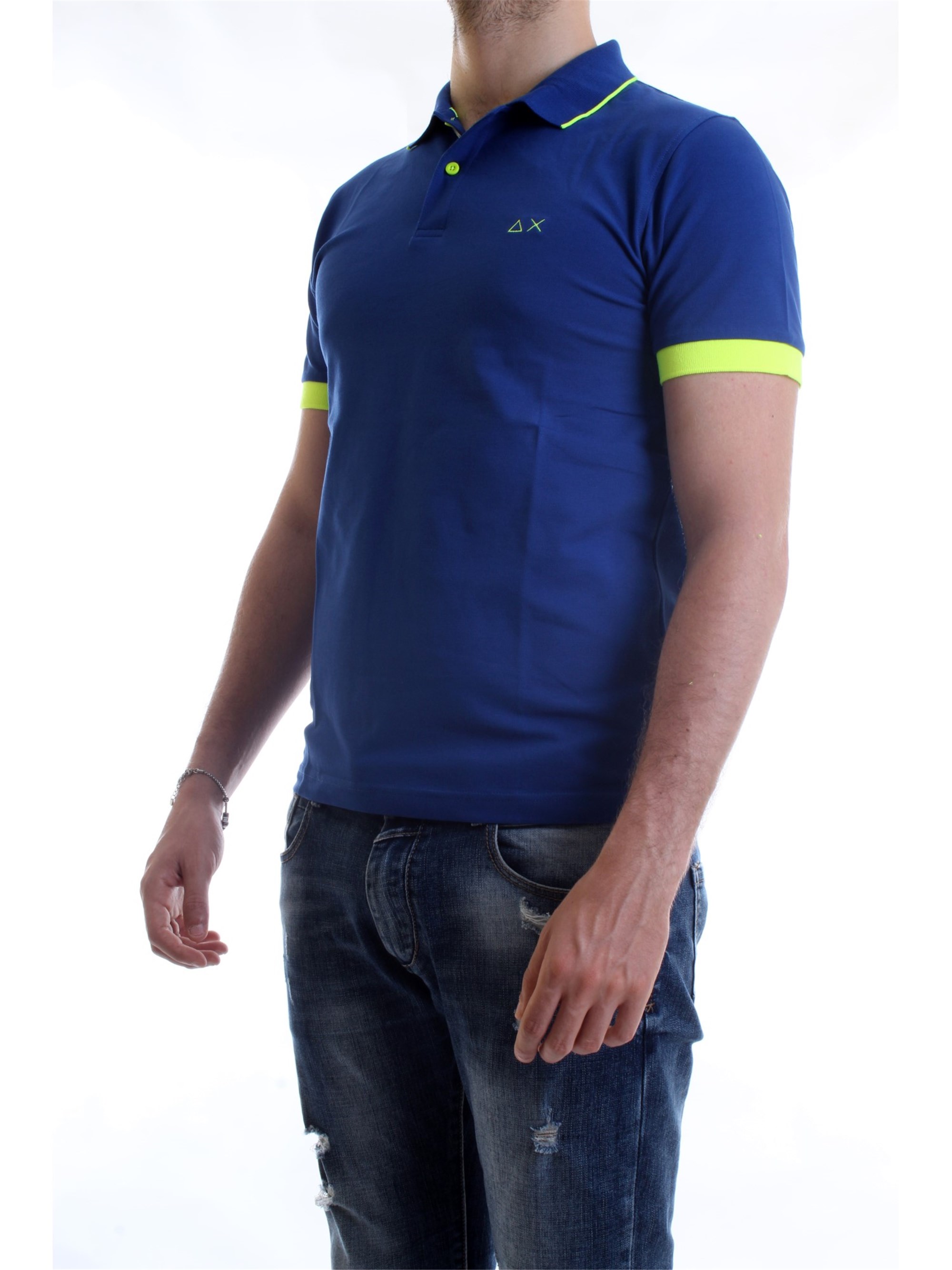 SUN68 A30114 Royal Clothing Man Polo shirt SUN68 A30114 Royal Clothing Man Polo shirt