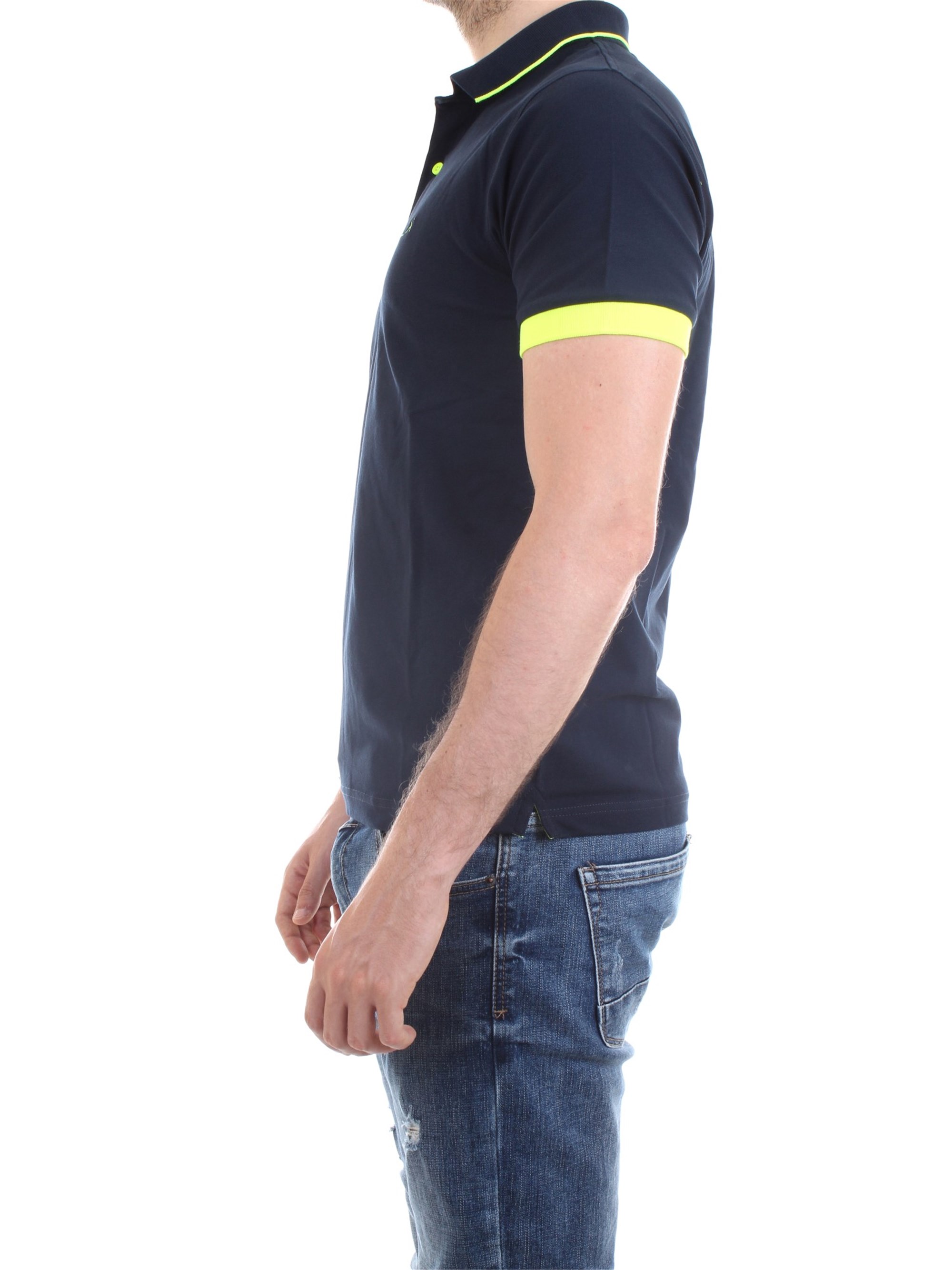 SUN68 A30114 Blue Clothing Man Polo shirt SUN68 A30114 Blue Clothing Man Polo shirt
