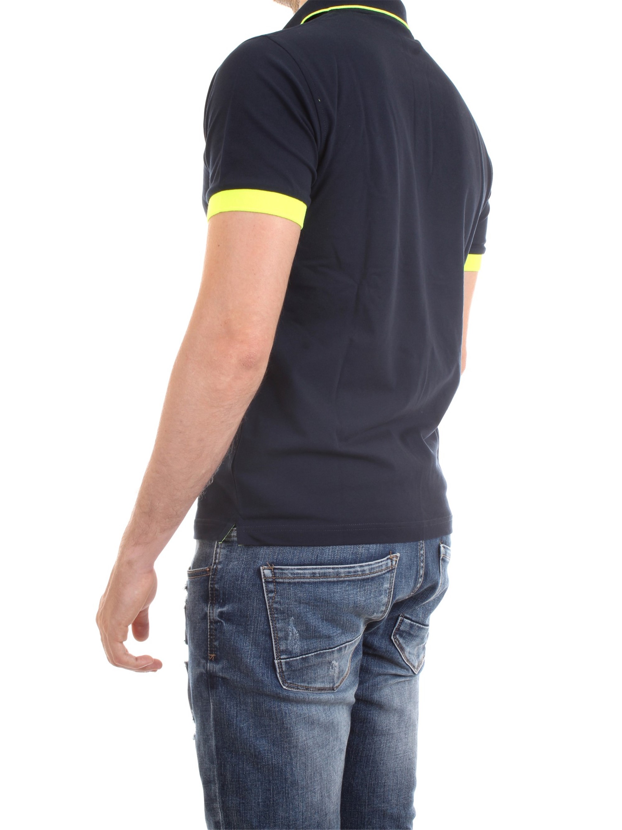 SUN68 A30114 Blue Clothing Man Polo shirt SUN68 A30114 Blue Clothing Man Polo shirt