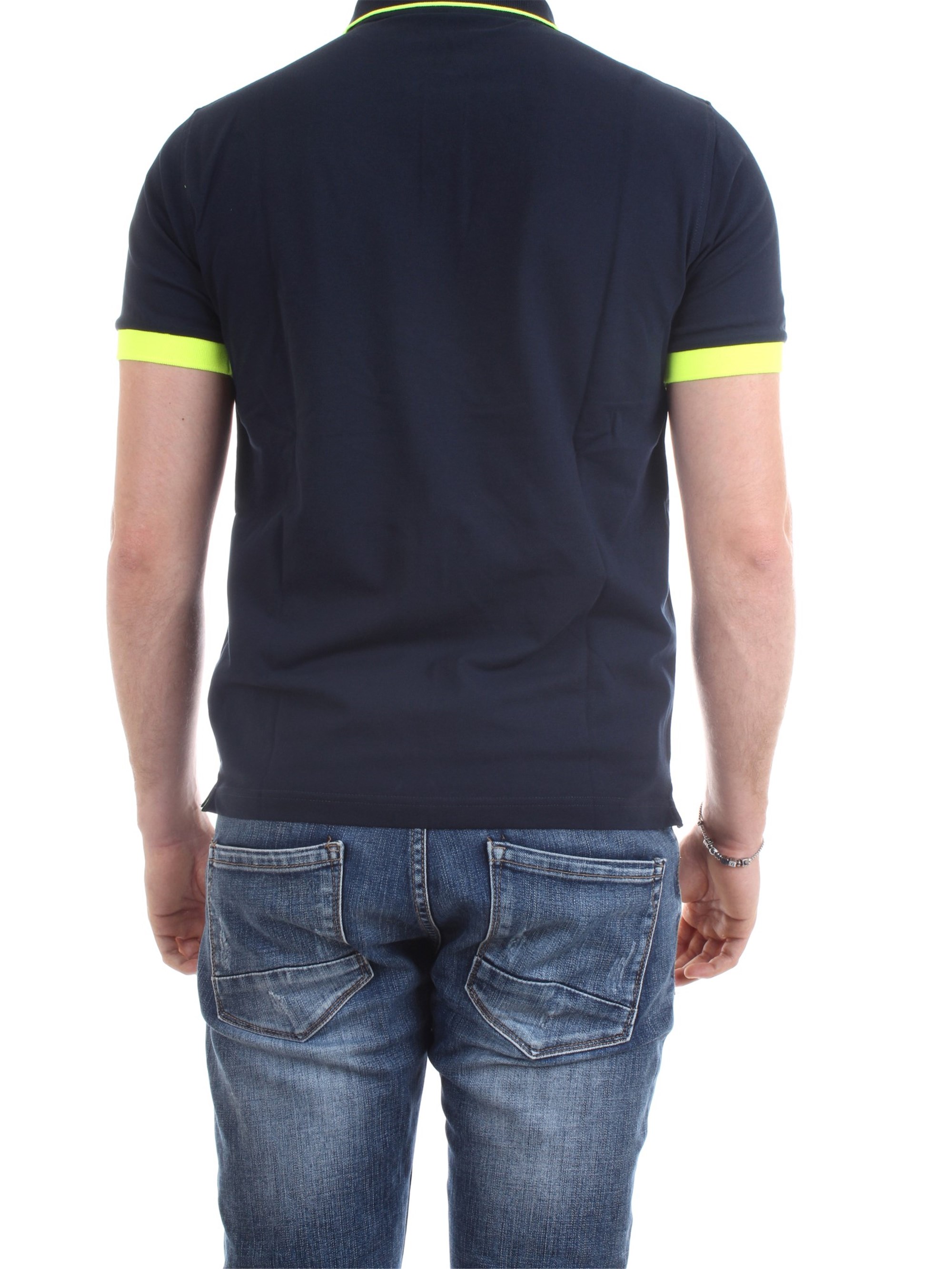SUN68 A30114 Blue Clothing Man Polo shirt SUN68 A30114 Blue Clothing Man Polo shirt