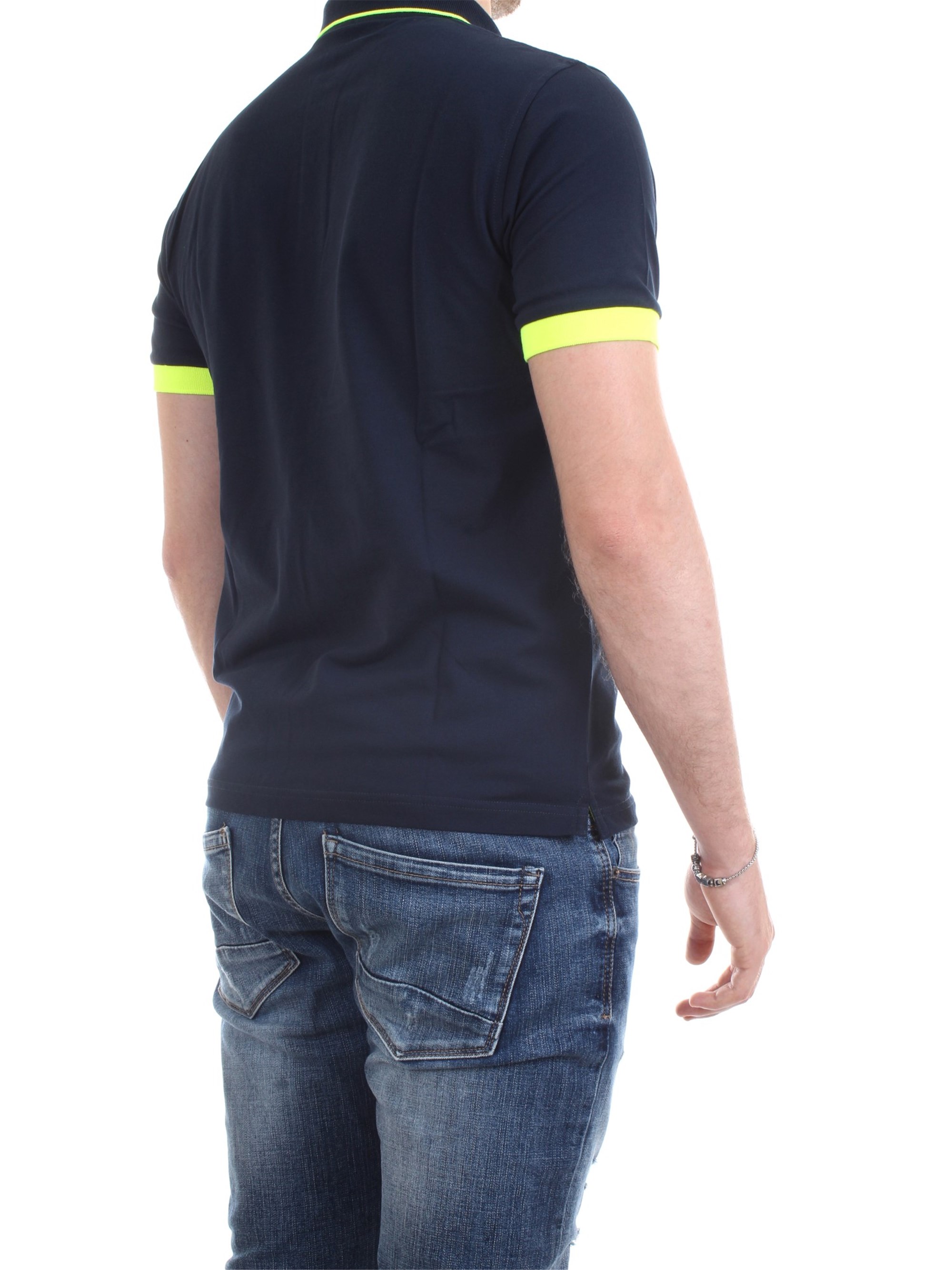 SUN68 A30114 Blue Clothing Man Polo shirt SUN68 A30114 Blue Clothing Man Polo shirt
