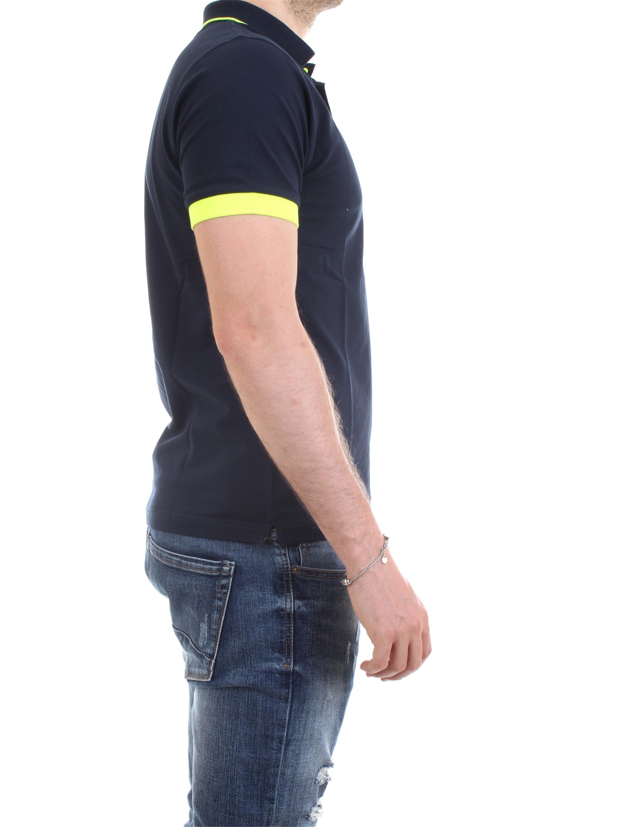 SUN68 A30114 Blue Clothing Man Polo shirt SUN68 A30114 Blue Clothing Man Polo shirt