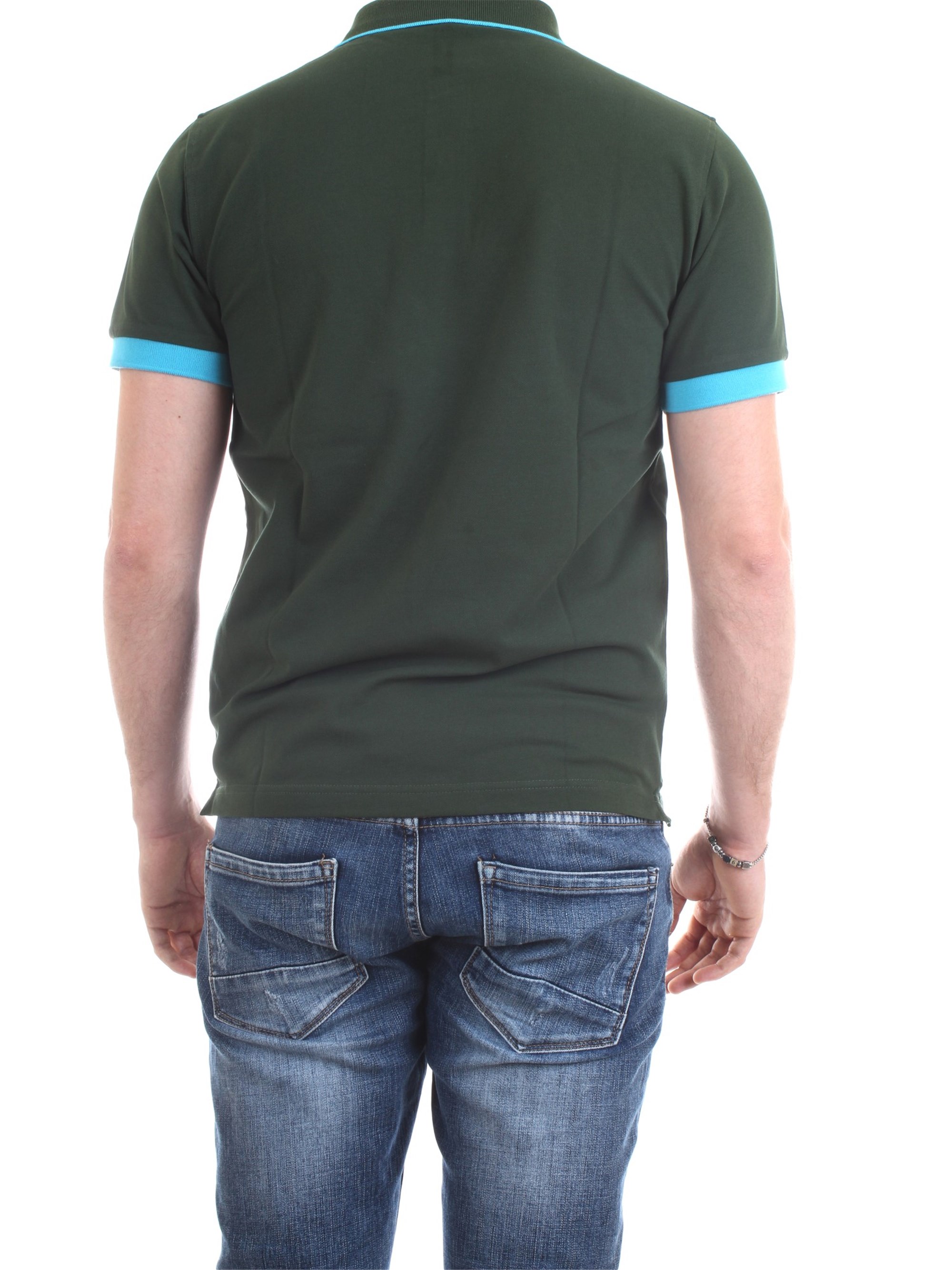 SUN68 A30114 Green Clothing Man Polo shirt SUN68 A30114 Green Clothing Man Polo shirt