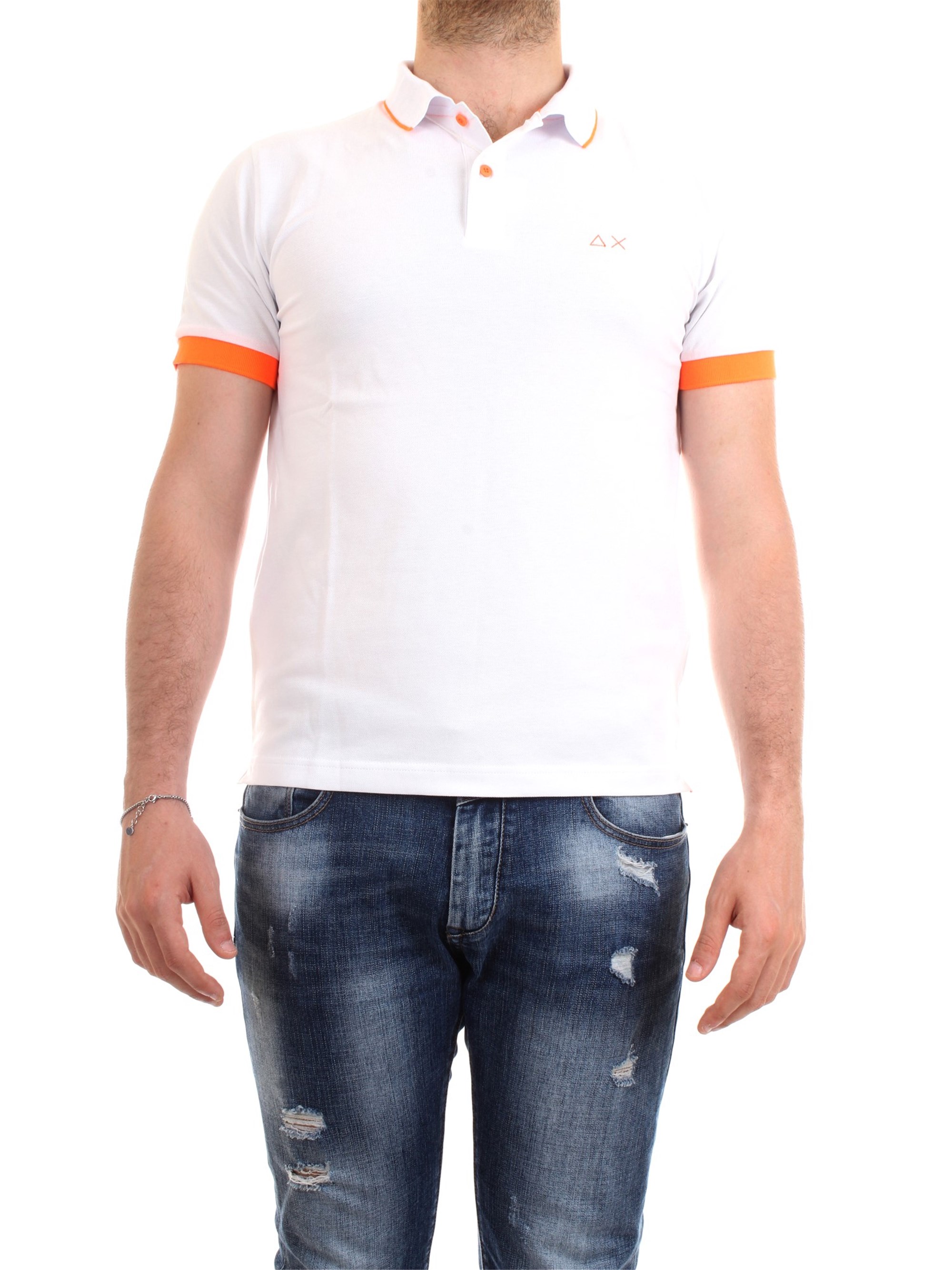 SUN68 A30114 White Clothing Man Polo shirt SUN68 A30114 White Clothing Man Polo shirt
