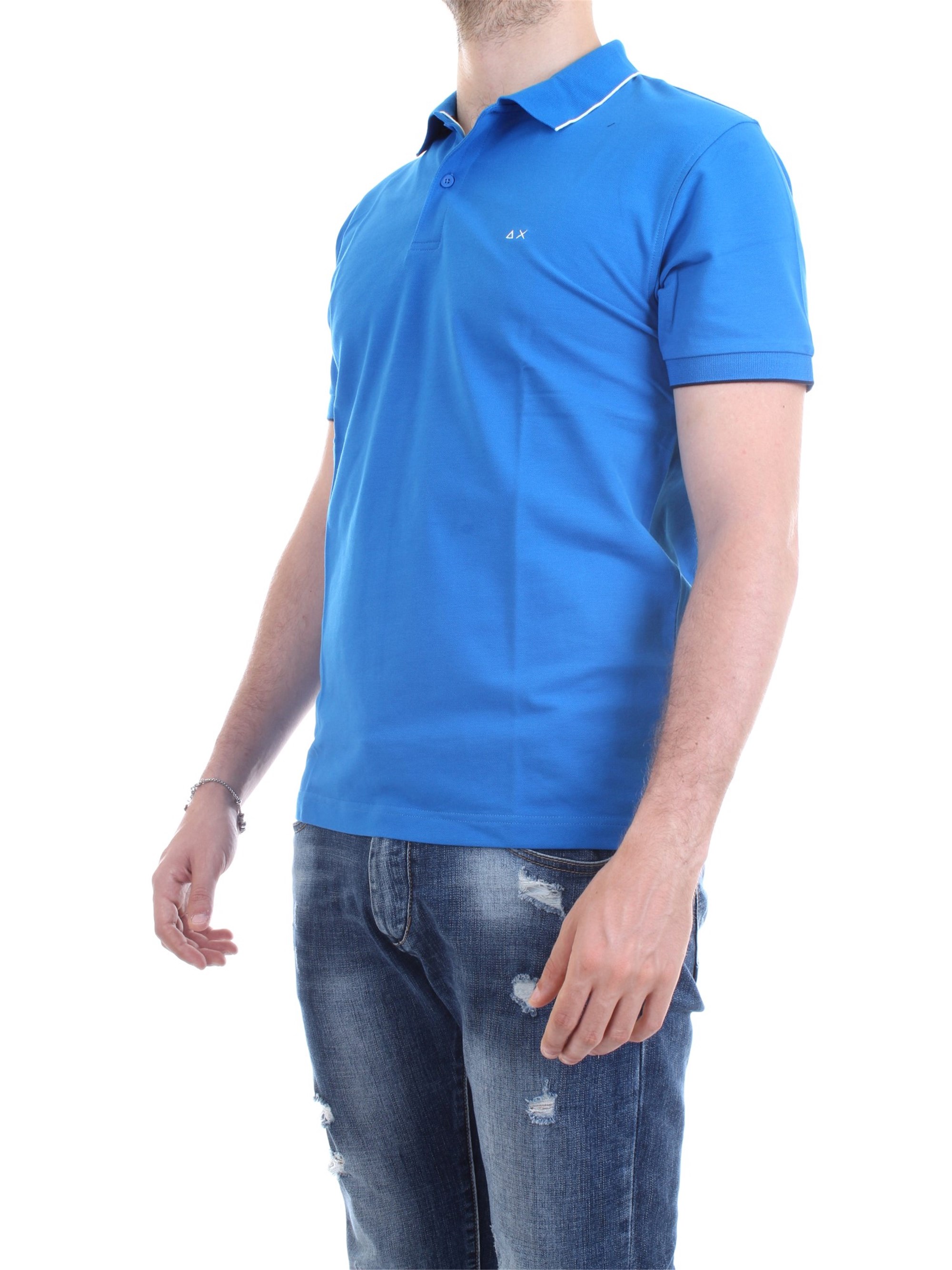 SUN68 A19106 Royal Clothing Man Polo shirt SUN68 A19106 Royal Clothing Man Polo shirt