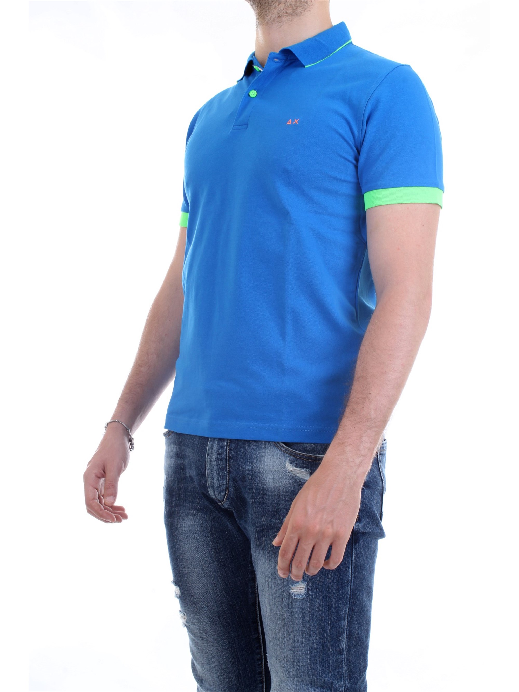 SUN68 A19117 Royal Clothing Man Polo shirt SUN68 A19117 Royal Clothing Man Polo shirt