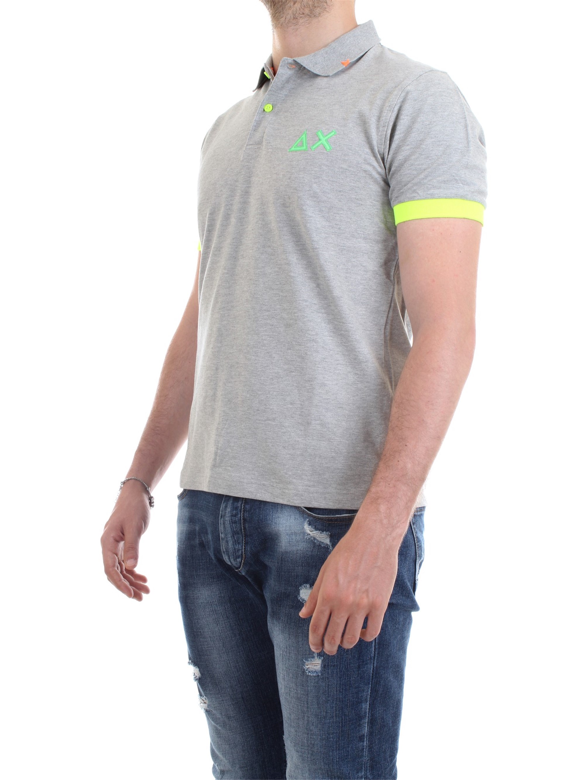 SUN68 A19118 Grey Clothing Man Polo shirt SUN68 A19118 Grey Clothing Man Polo shirt