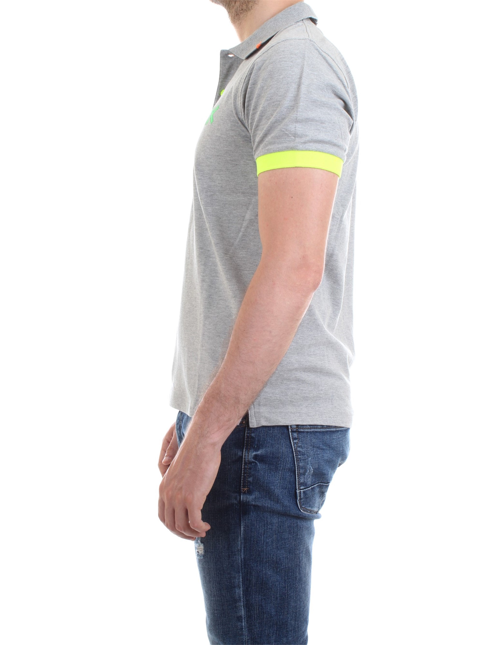 SUN68 A19118 Grey Clothing Man Polo shirt SUN68 A19118 Grey Clothing Man Polo shirt