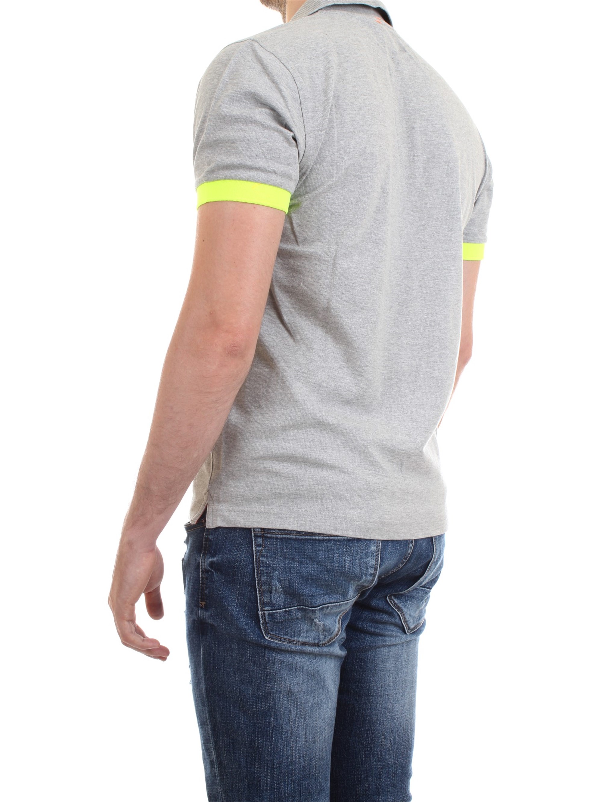 SUN68 A19118 Grey Clothing Man Polo shirt SUN68 A19118 Grey Clothing Man Polo shirt