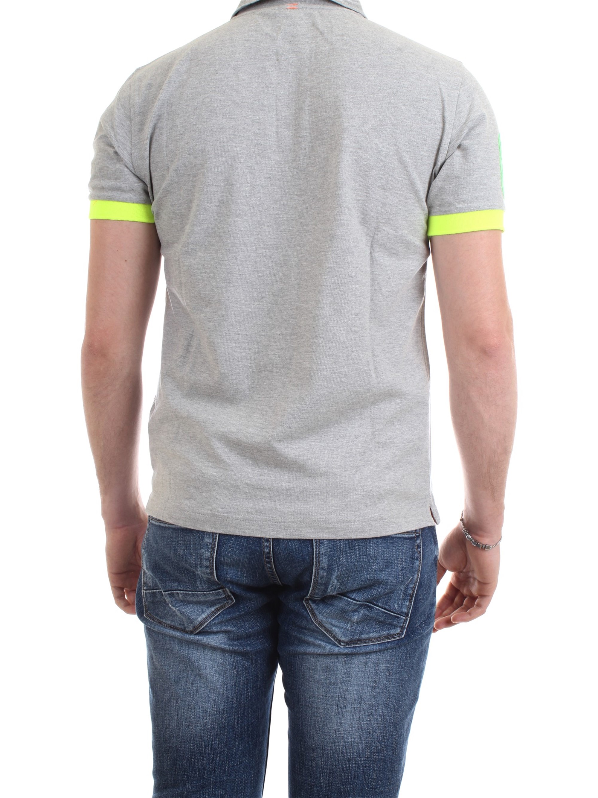 SUN68 A19118 Grey Clothing Man Polo shirt SUN68 A19118 Grey Clothing Man Polo shirt