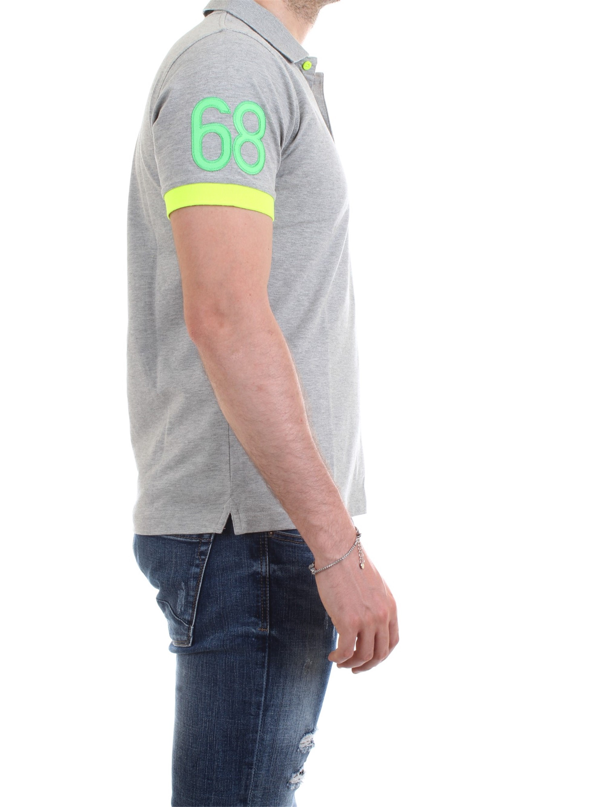 SUN68 A19118 Grey Clothing Man Polo shirt SUN68 A19118 Grey Clothing Man Polo shirt