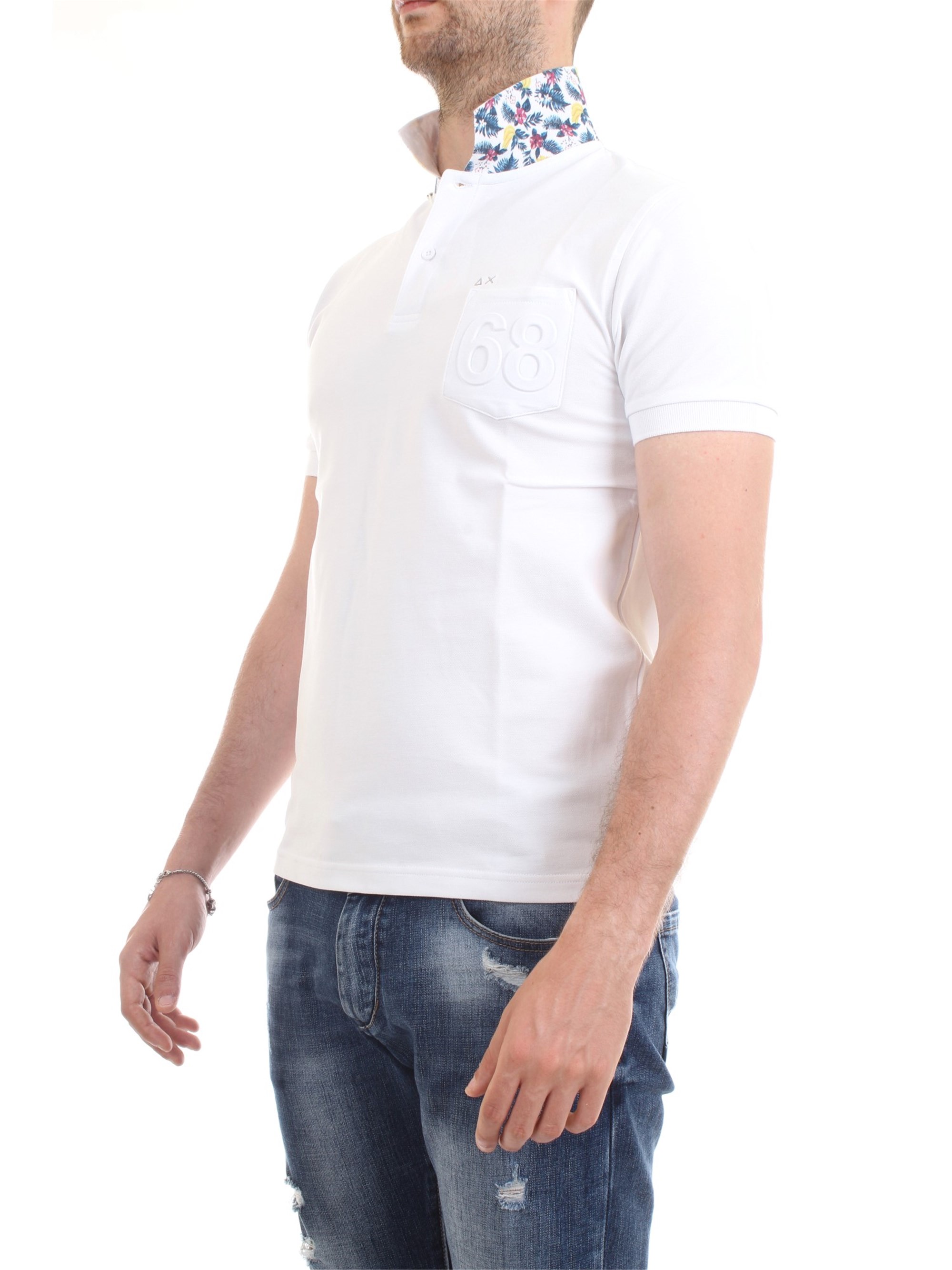 SUN68 A19105 White Clothing Man Polo shirt SUN68 A19105 White Clothing Man Polo shirt