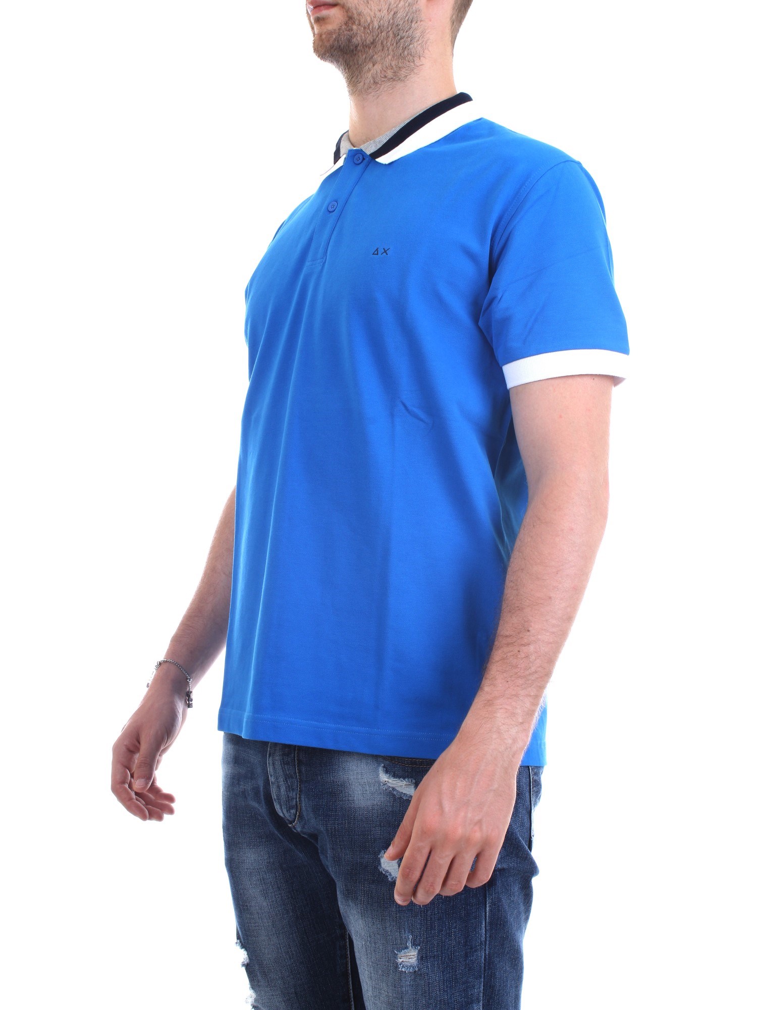 SUN68 A19109 Royal Clothing Man Polo shirt SUN68 A19109 Royal Clothing Man Polo shirt