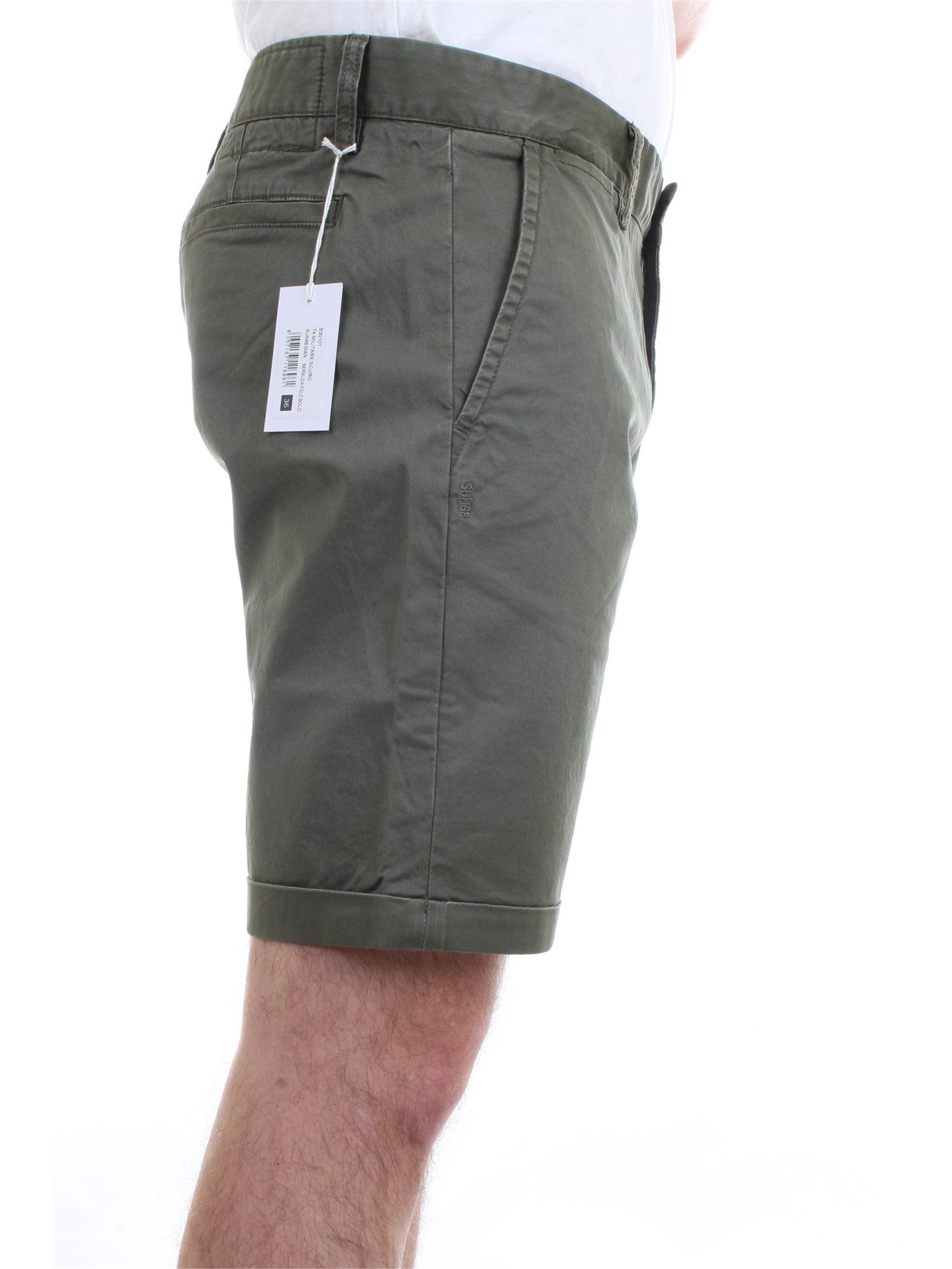 SUN68 B30101 Military green Clothing Man Shorts SUN68 B30101 Military green Clothing Man Shorts