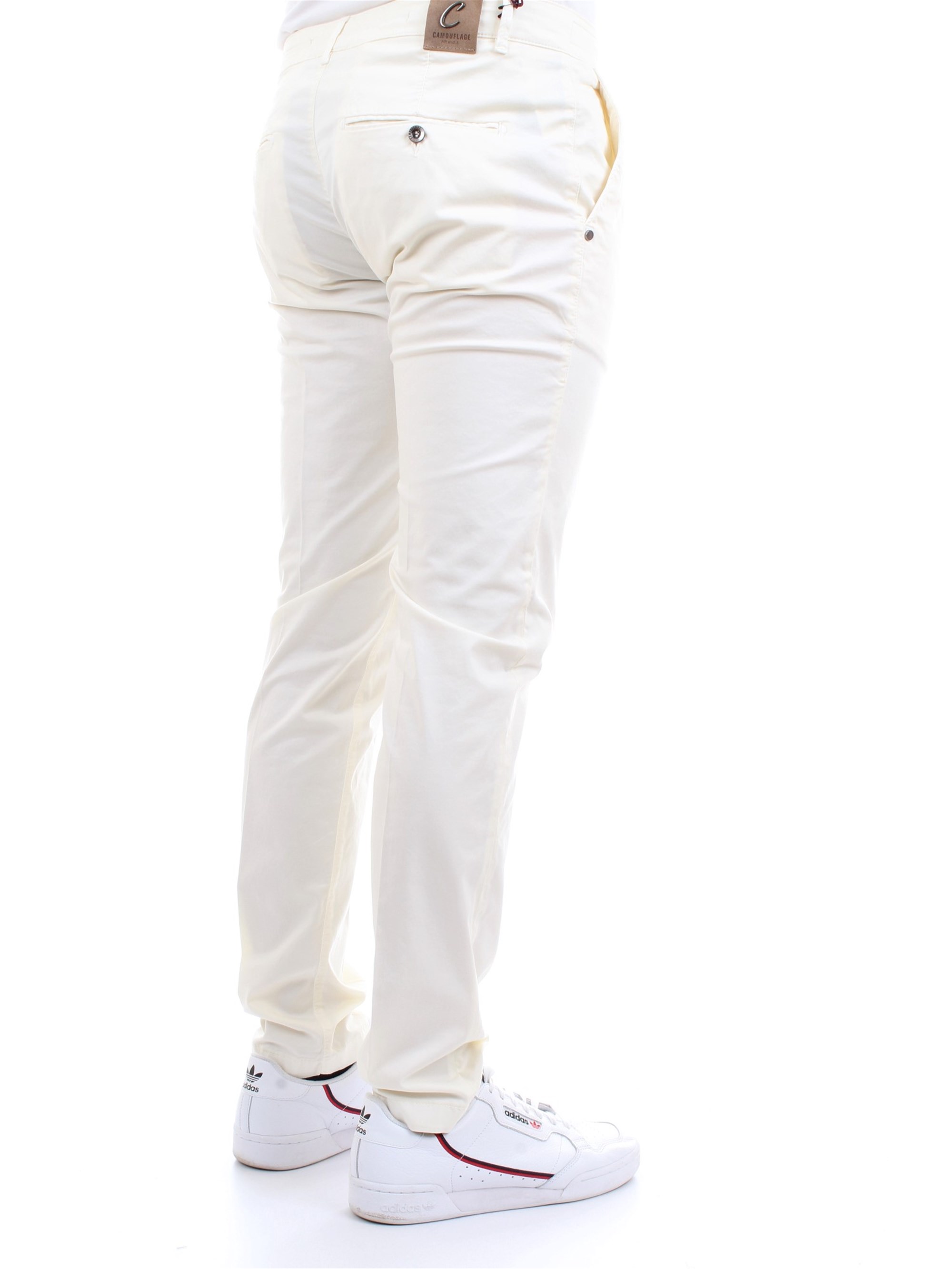 CAMOUFLAGE CHINOS REY 17ZIP Milk Clothing Man Trousers CAMOUFLAGE CHINOS REY 17ZIP Milk Clothing Man Trousers