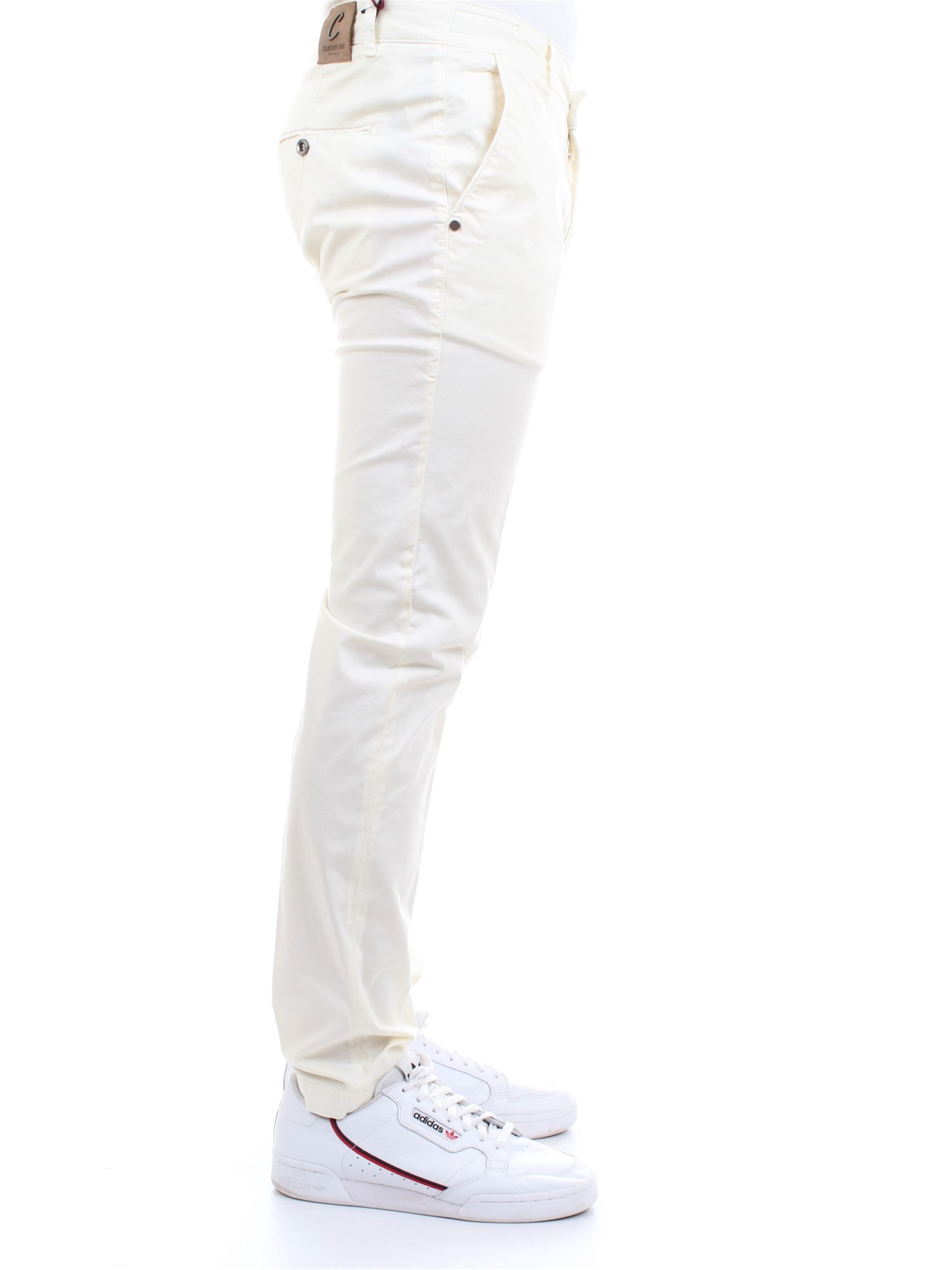 CAMOUFLAGE CHINOS REY 17ZIP Milk Clothing Man Trousers CAMOUFLAGE CHINOS REY 17ZIP Milk Clothing Man Trousers