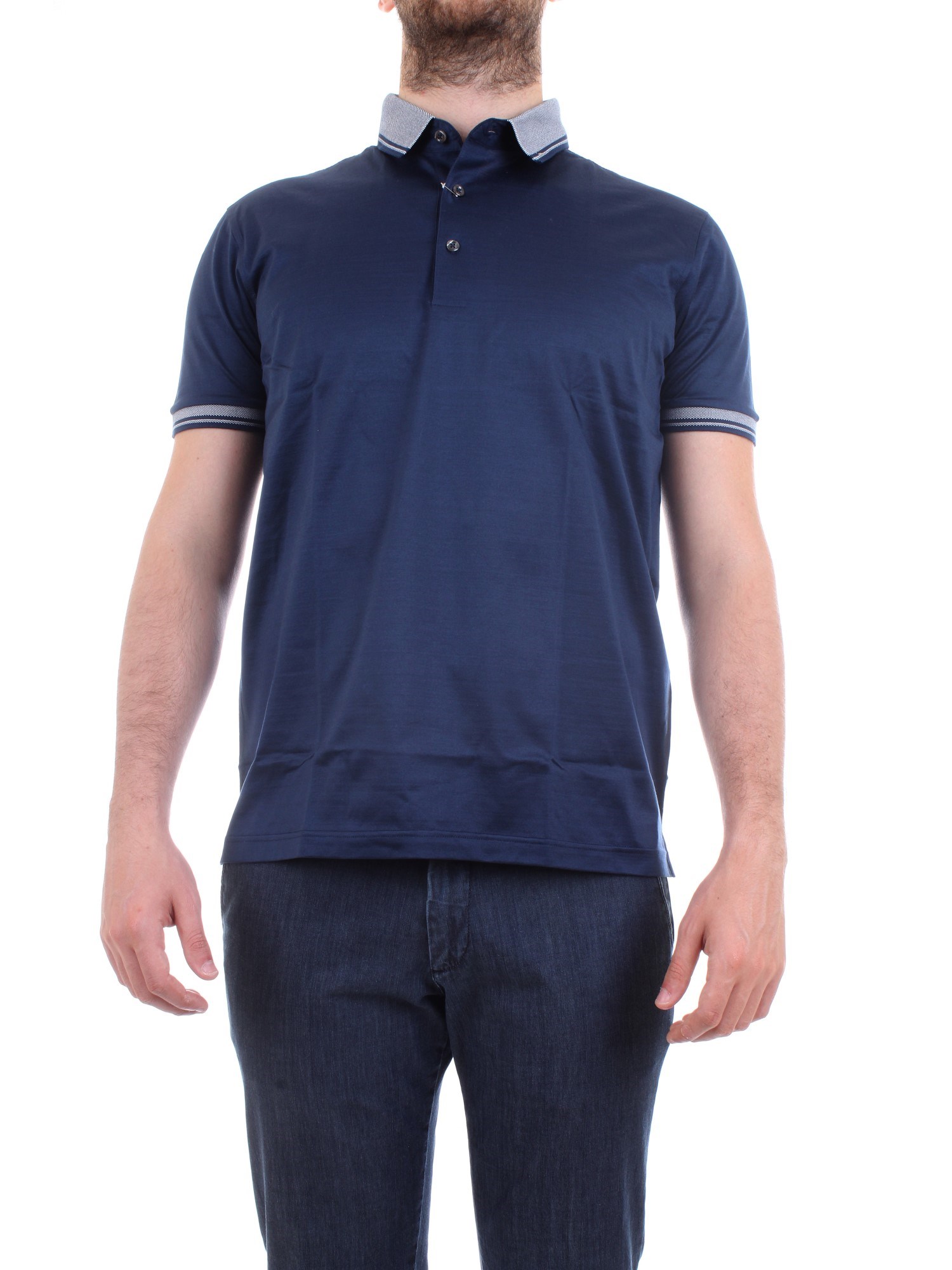 Gran Sasso 60144/74055 Blue Clothing Man Polo shirt Gran Sasso 60144/74055 Blue Clothing Man Polo shirt