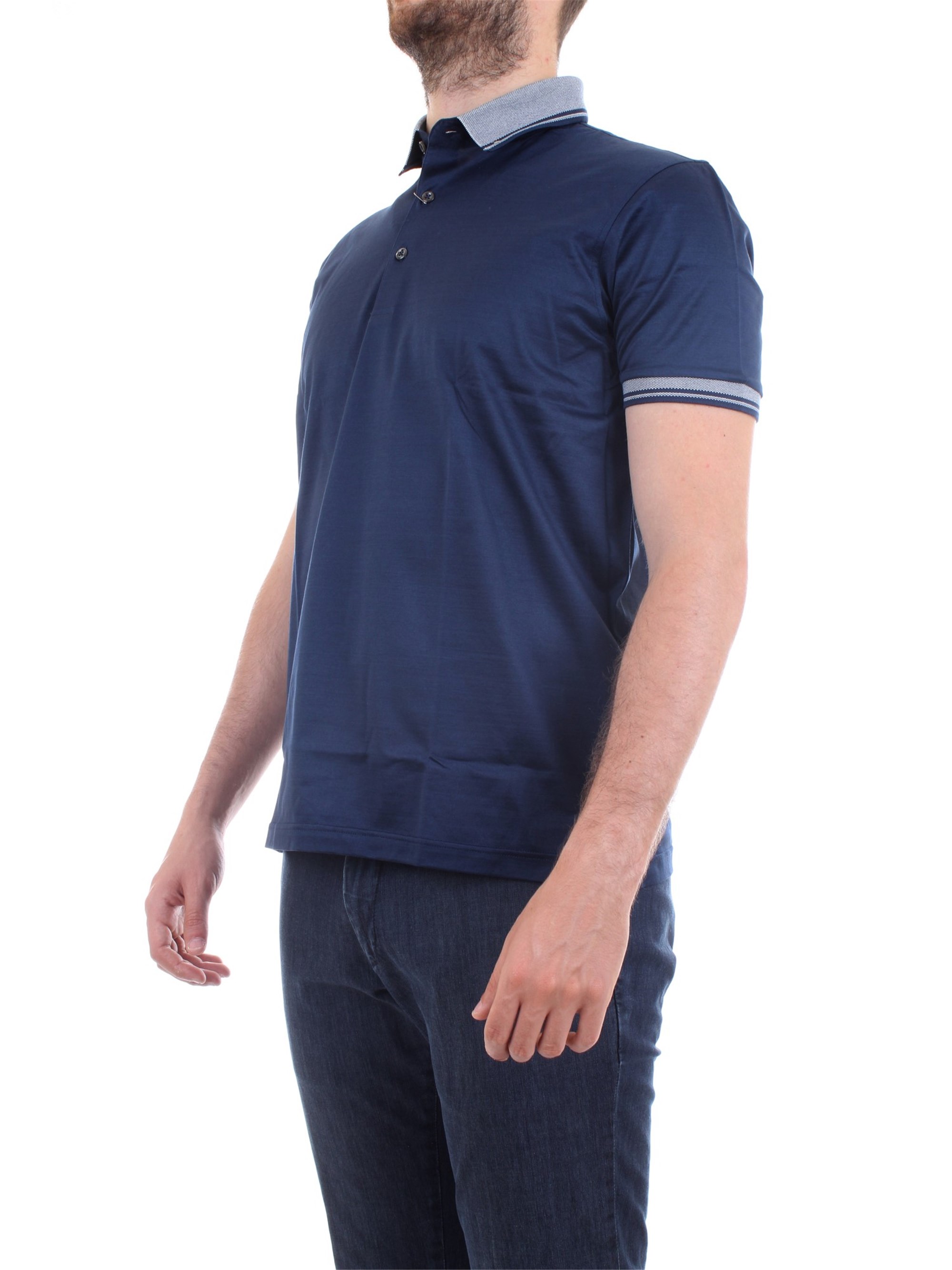 Gran Sasso 60144/74055 Blue Clothing Man Polo shirt Gran Sasso 60144/74055 Blue Clothing Man Polo shirt