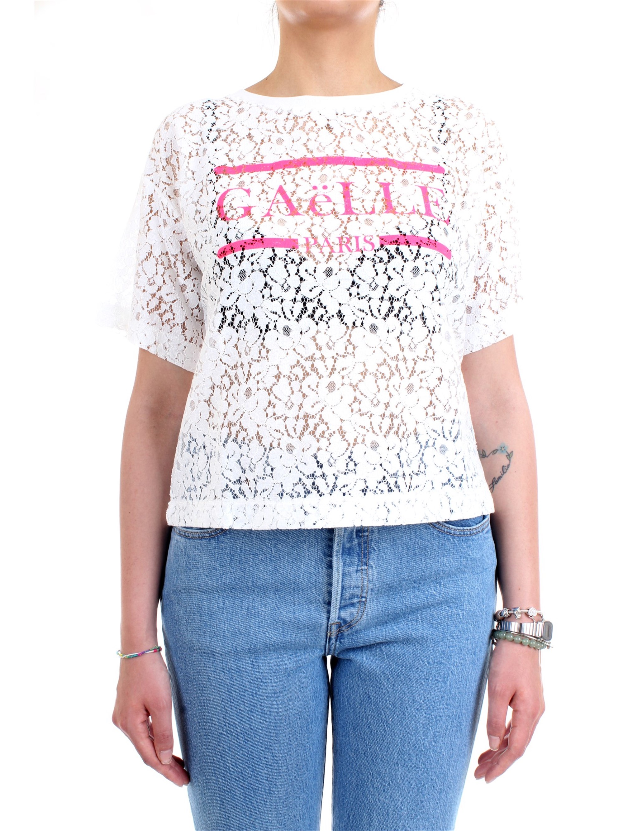 GAELLE PARIS GBD5860 White Clothing Woman T-Shirt/Polo GAELLE PARIS GBD5860 White Clothing Woman T-Shirt/Polo