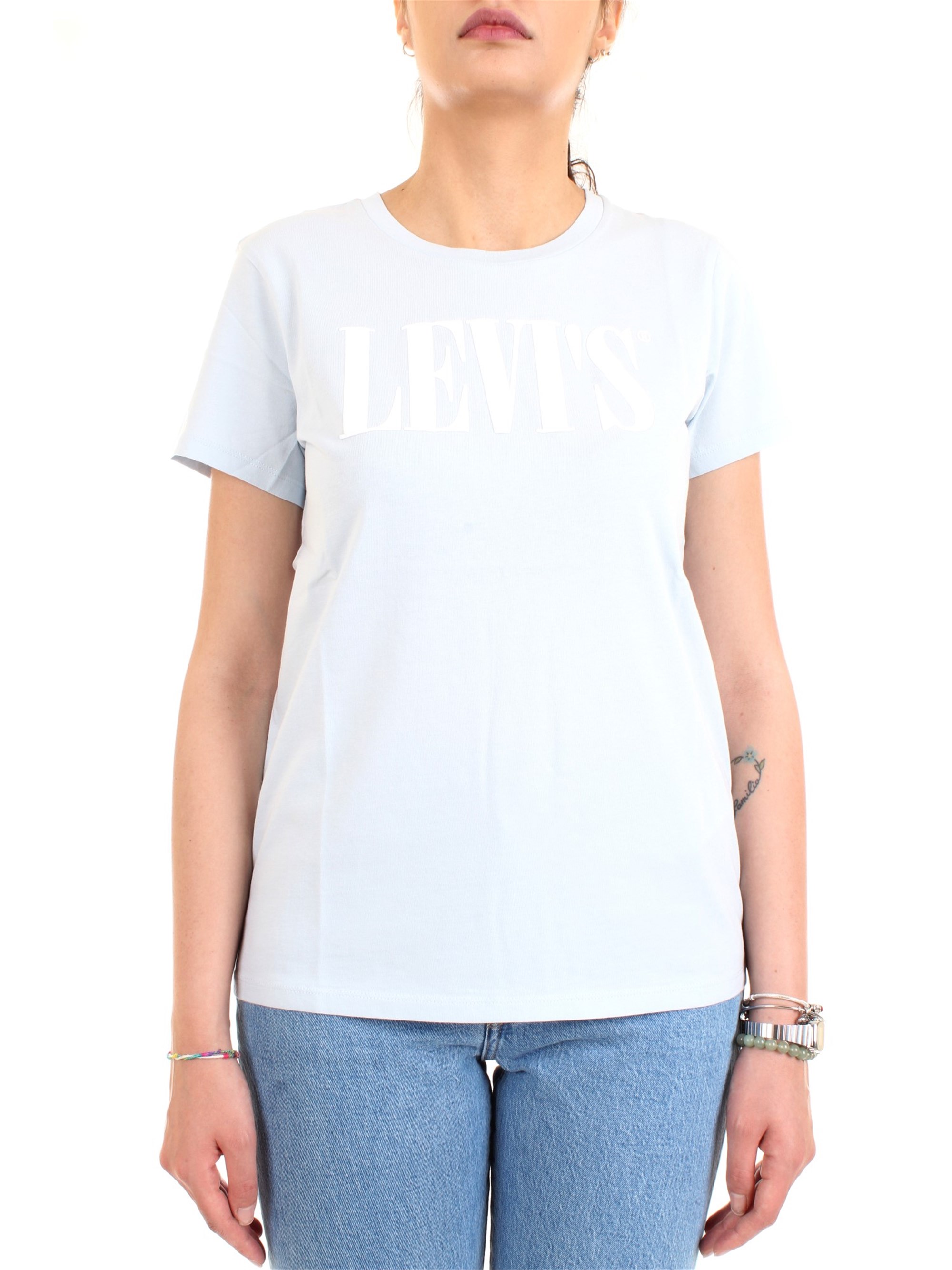 LEVI'S 17369 0782 Light blue Clothing Woman T-Shirt/Polo LEVI'S 17369 0782 Light blue Clothing Woman T-Shirt/Polo