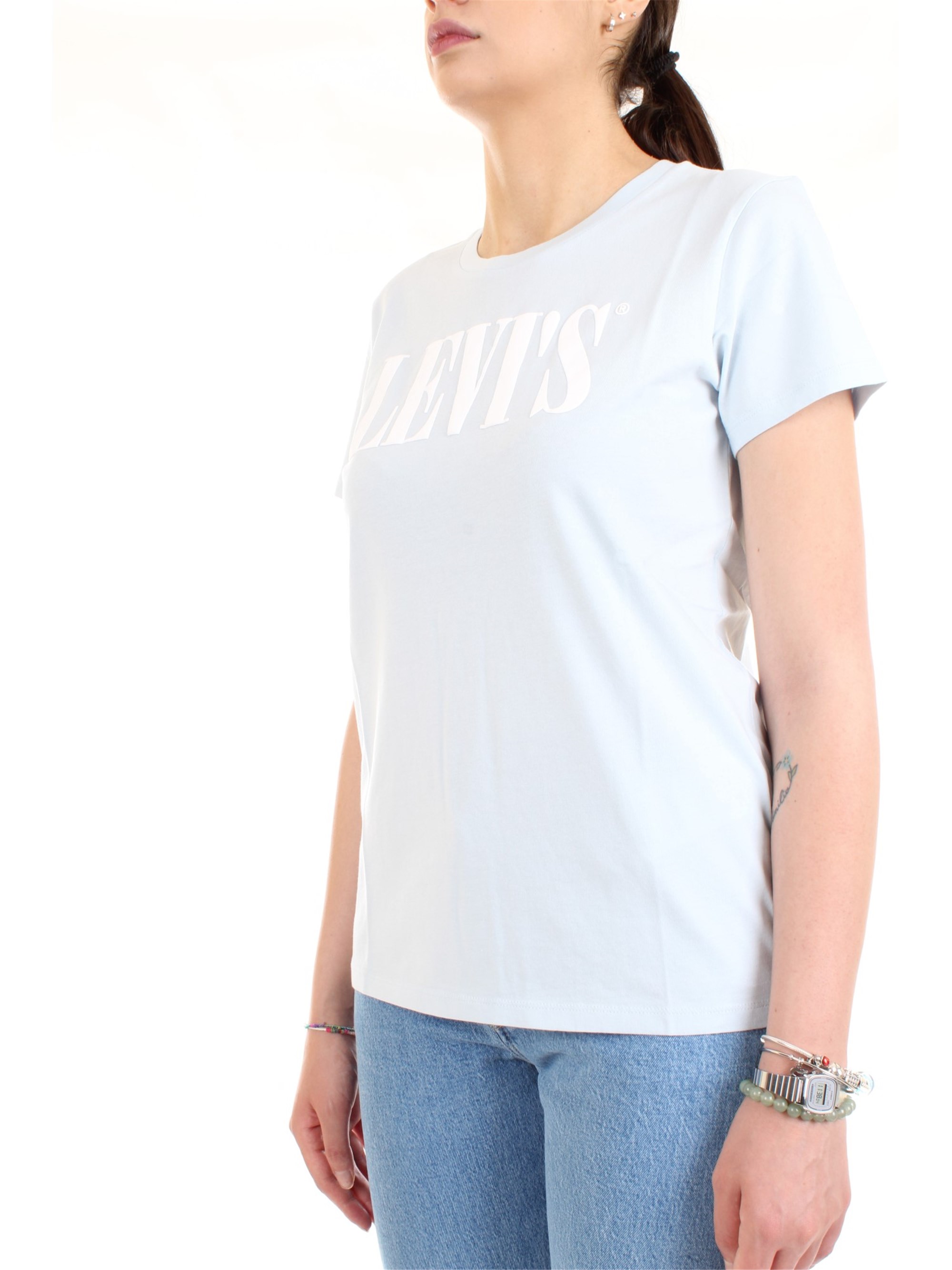 LEVI'S 17369 0782 Light blue Clothing Woman T-Shirt/Polo LEVI'S 17369 0782 Light blue Clothing Woman T-Shirt/Polo
