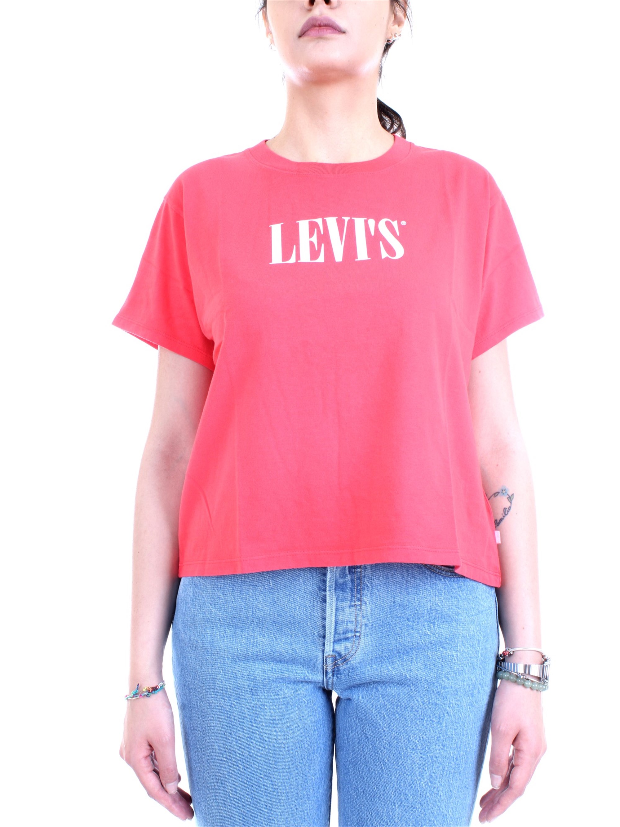 LEVI'S 69973 0070 Rosso Abbigliamento Donna T-Shirt LEVI'S 69973 0070 Rosso Abbigliamento Donna T-Shirt