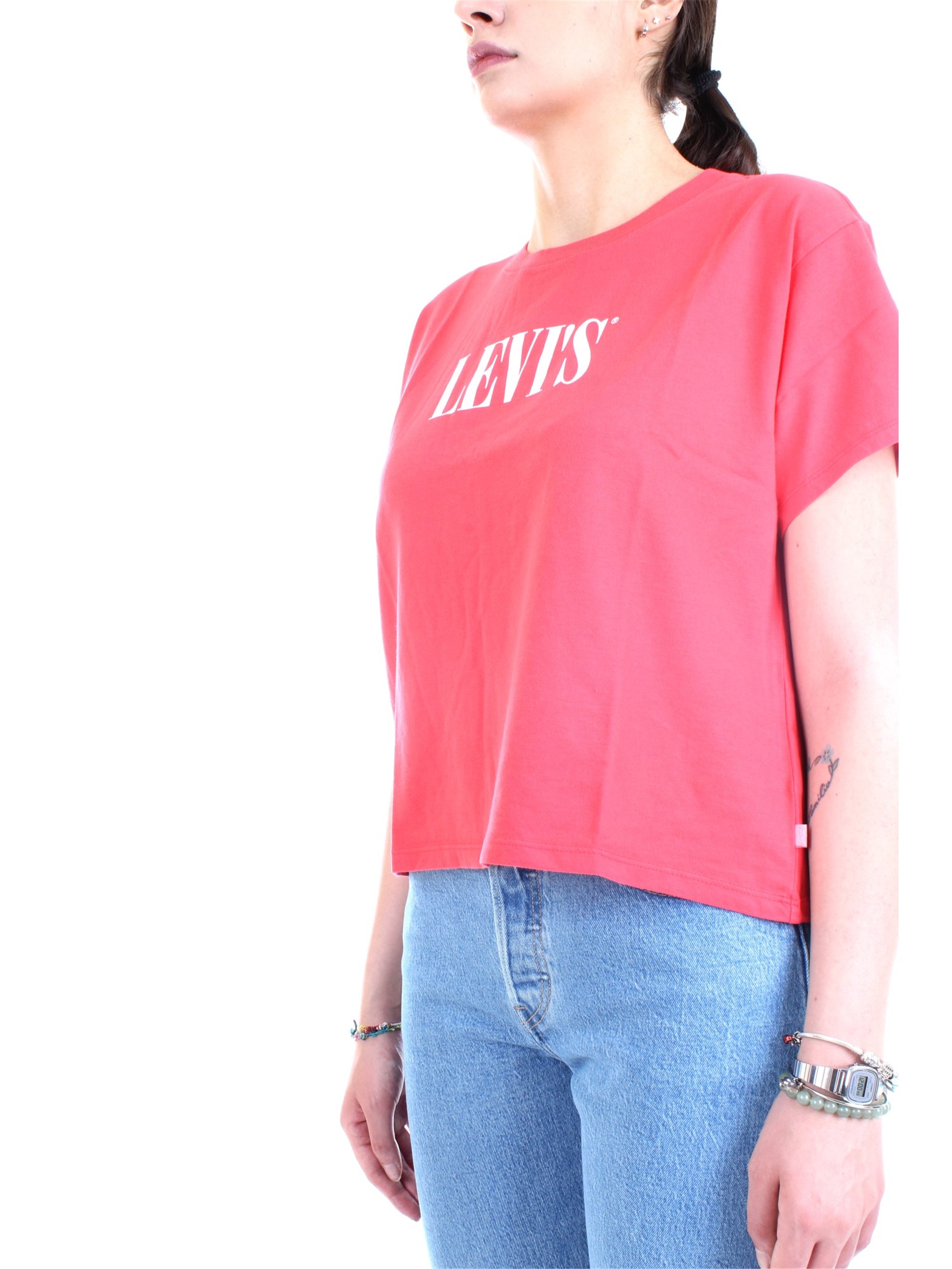 LEVI'S 69973 0070 Rosso Abbigliamento Donna T-Shirt LEVI'S 69973 0070 Rosso Abbigliamento Donna T-Shirt