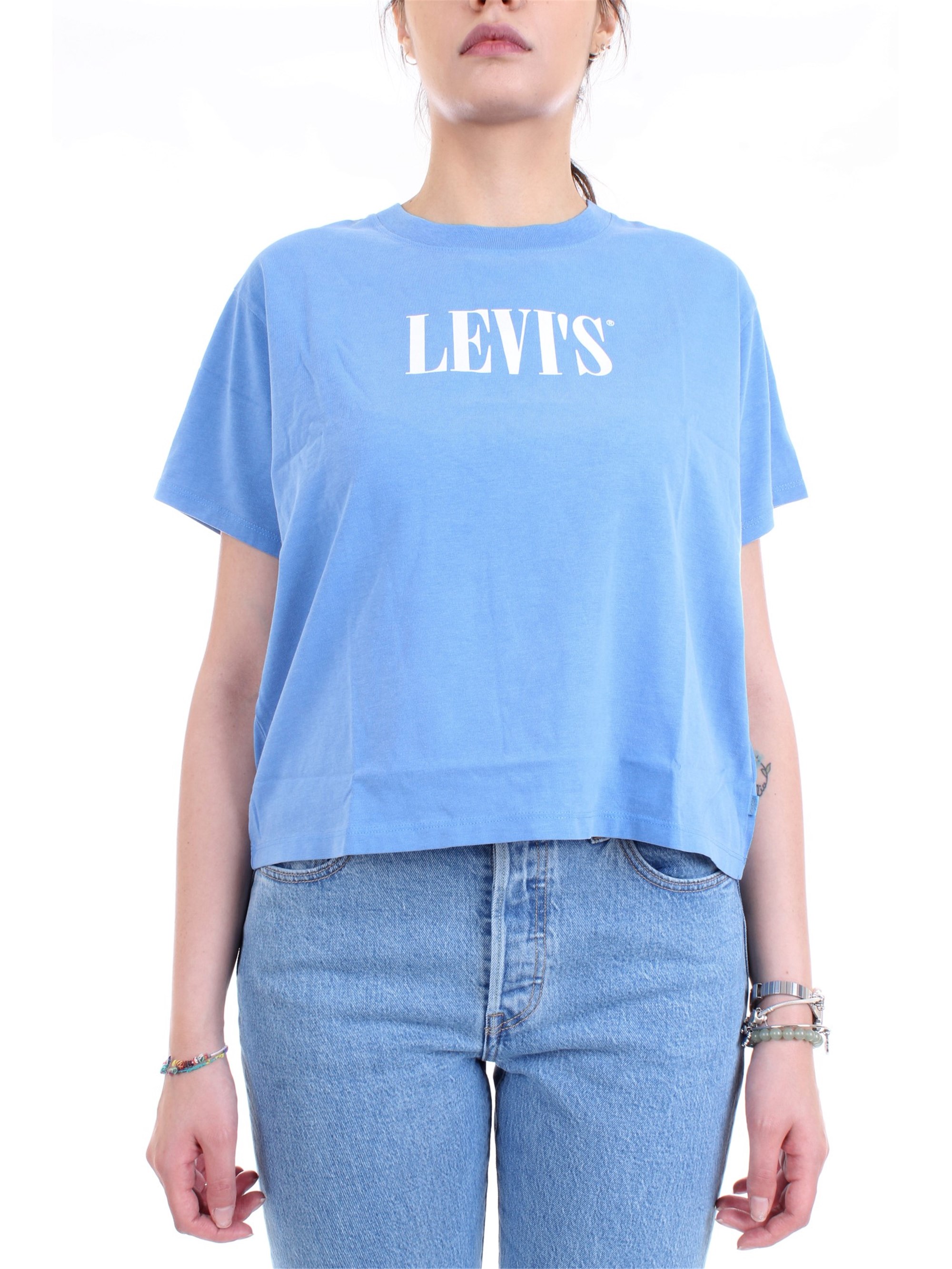 LEVI'S 69973 0069 Light blue Clothing Woman T-Shirt/Polo LEVI'S 69973 0069 Light blue Clothing Woman T-Shirt/Polo