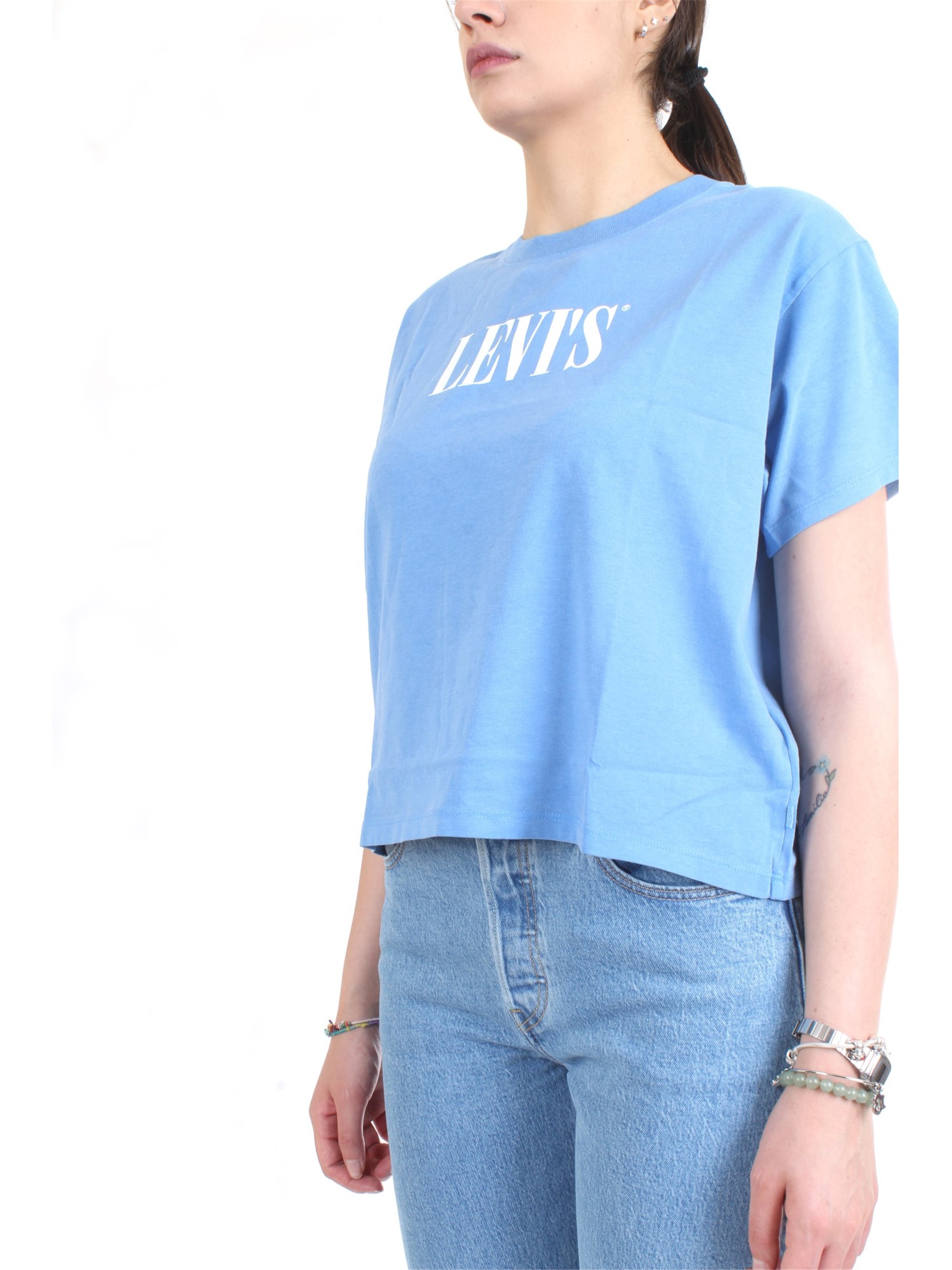 LEVI'S 69973 0069 Light blue Clothing Woman T-Shirt/Polo LEVI'S 69973 0069 Light blue Clothing Woman T-Shirt/Polo