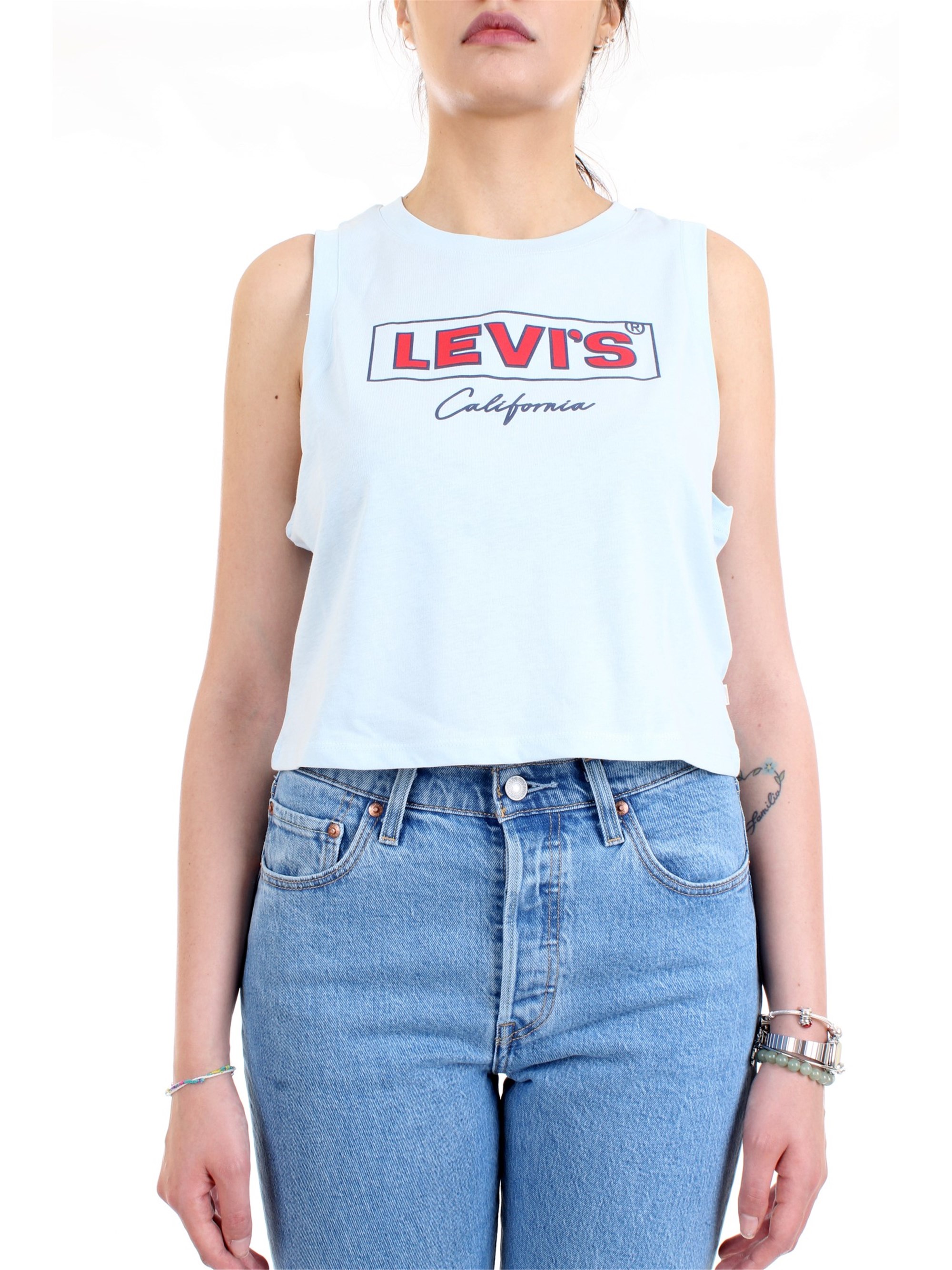 LEVI'S 39810 Light blue Clothing Woman Top LEVI'S 39810 Light blue Clothing Woman Top