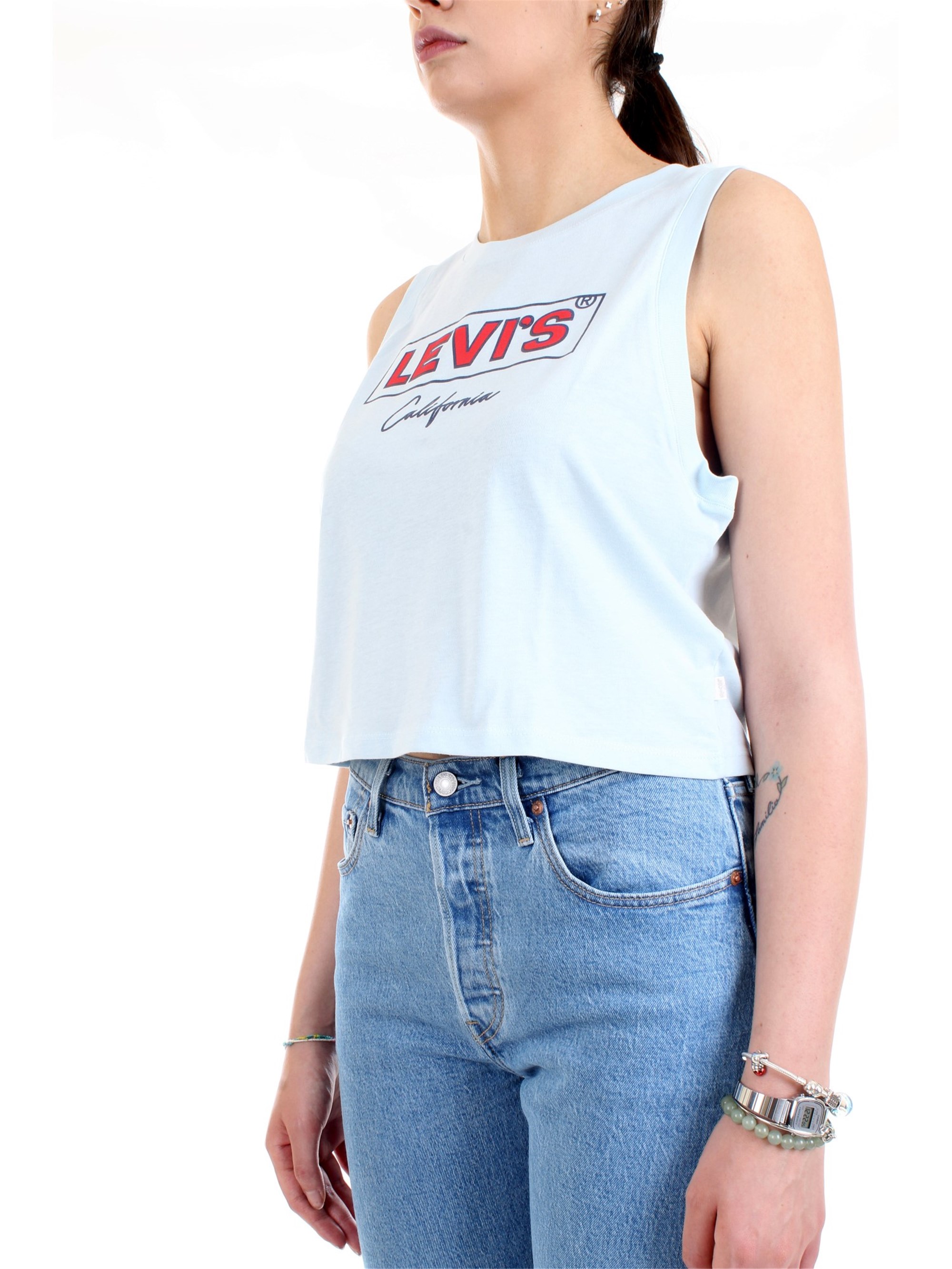 LEVI'S 39810 Light blue Clothing Woman Top LEVI'S 39810 Light blue Clothing Woman Top