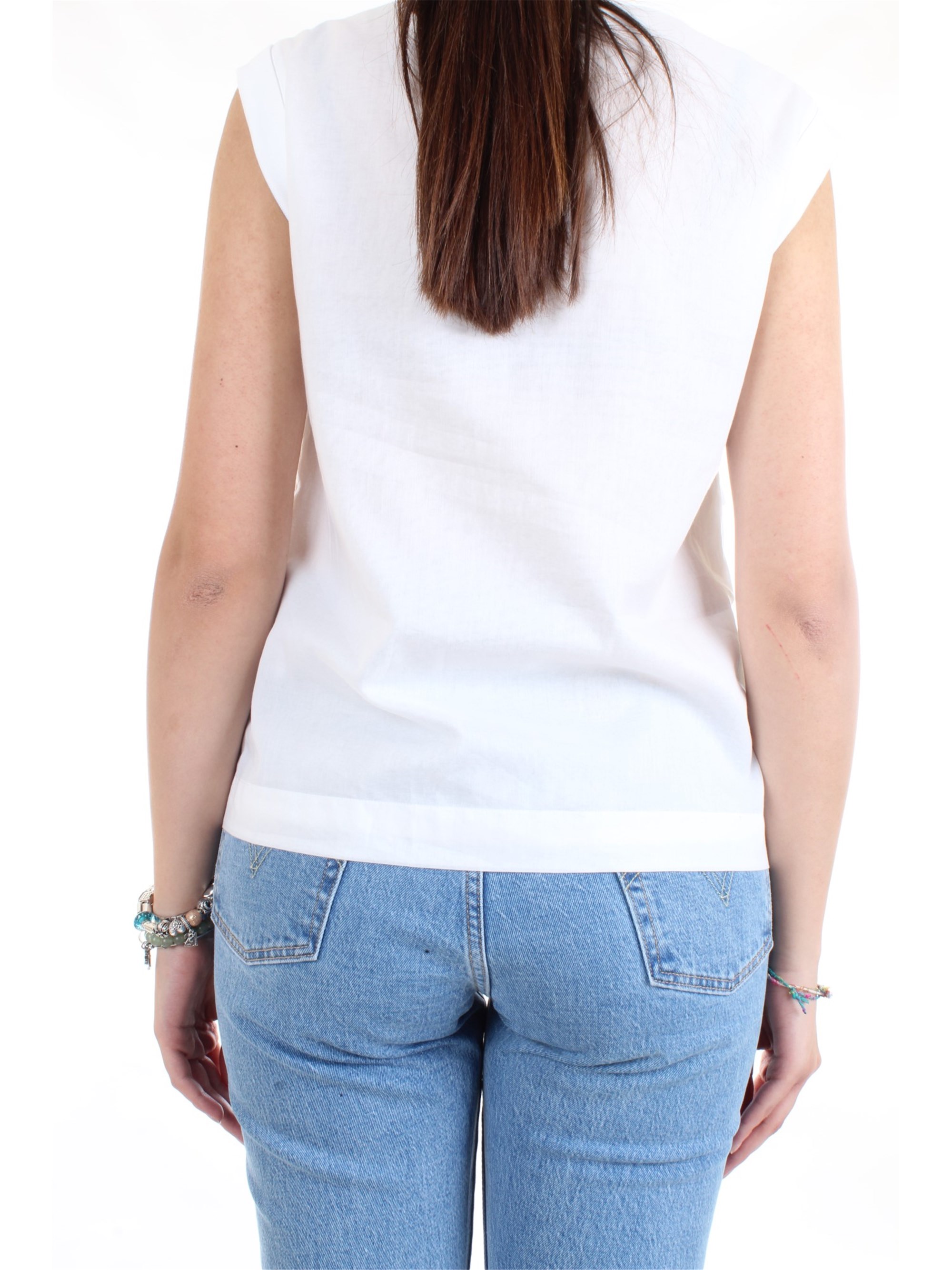 Cappellini By Peserico M08166L1 White Clothing Woman Top Cappellini By Peserico M08166L1 White Clothing Woman Top