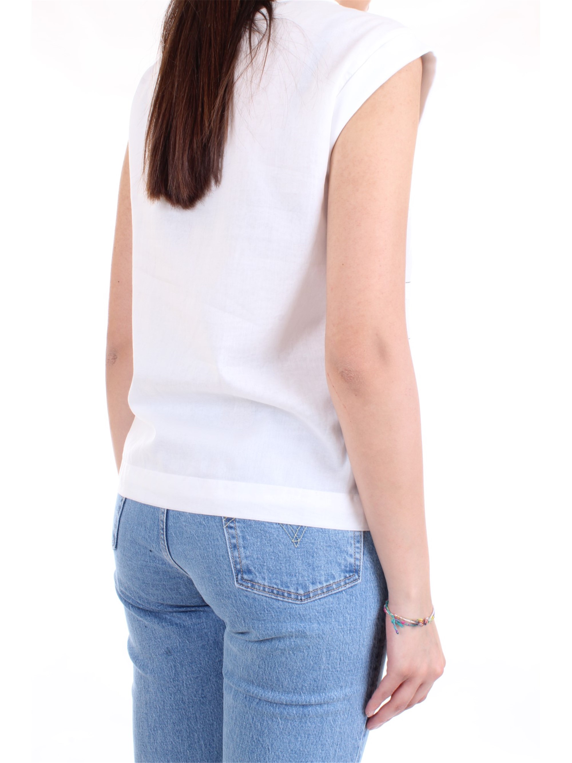 Cappellini By Peserico M08166L1 White Clothing Woman Top Cappellini By Peserico M08166L1 White Clothing Woman Top