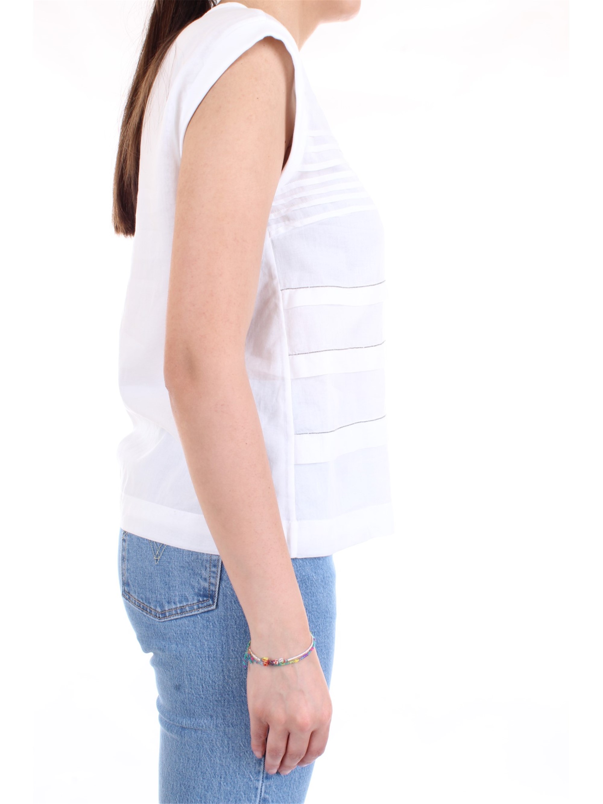 Cappellini By Peserico M08166L1 White Clothing Woman Top Cappellini By Peserico M08166L1 White Clothing Woman Top