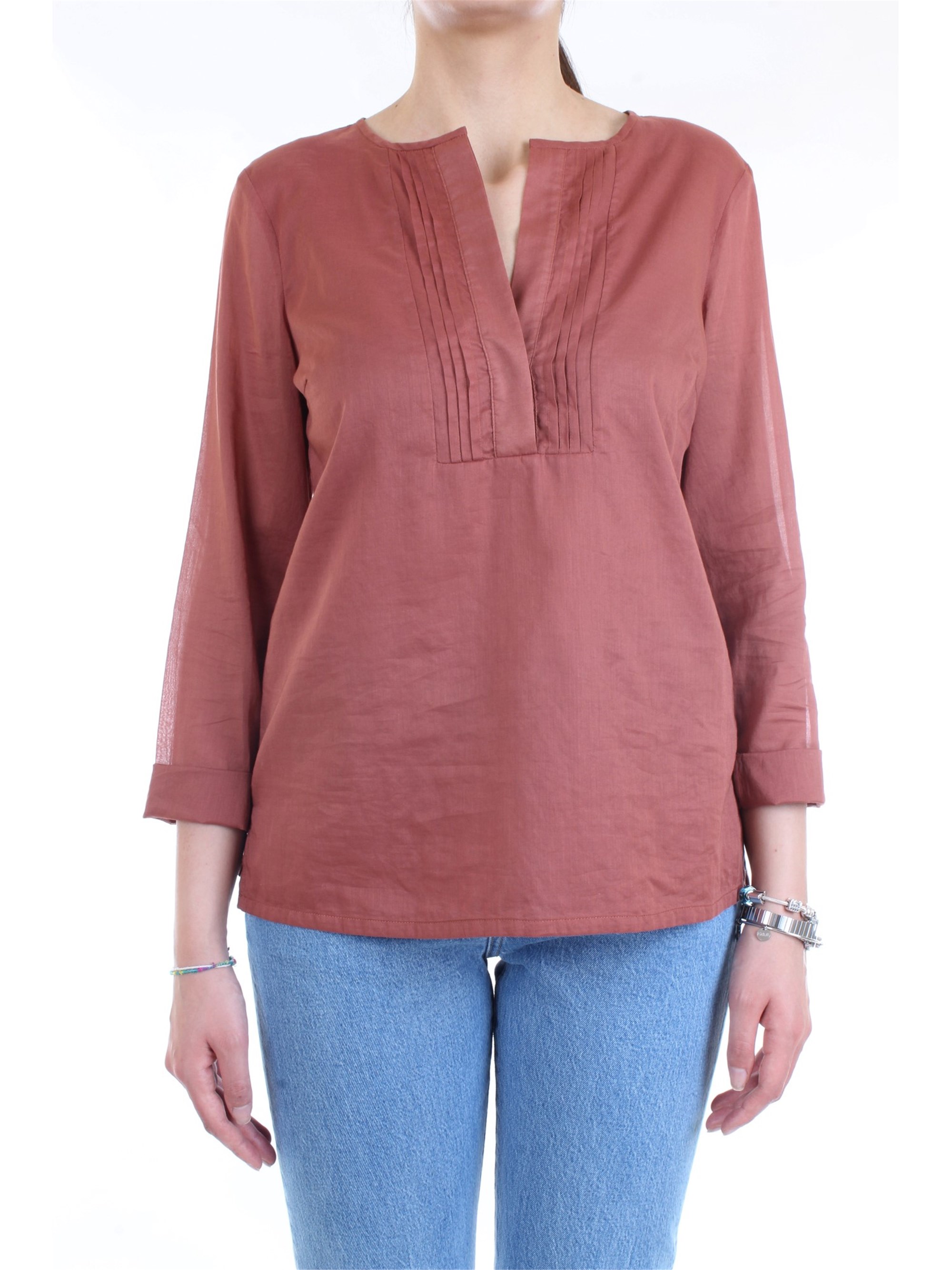 Cappellini By Peserico 57M06339L1 Rust Clothing Woman Shirt Cappellini By Peserico 57M06339L1 Rust Clothing Woman Shirt