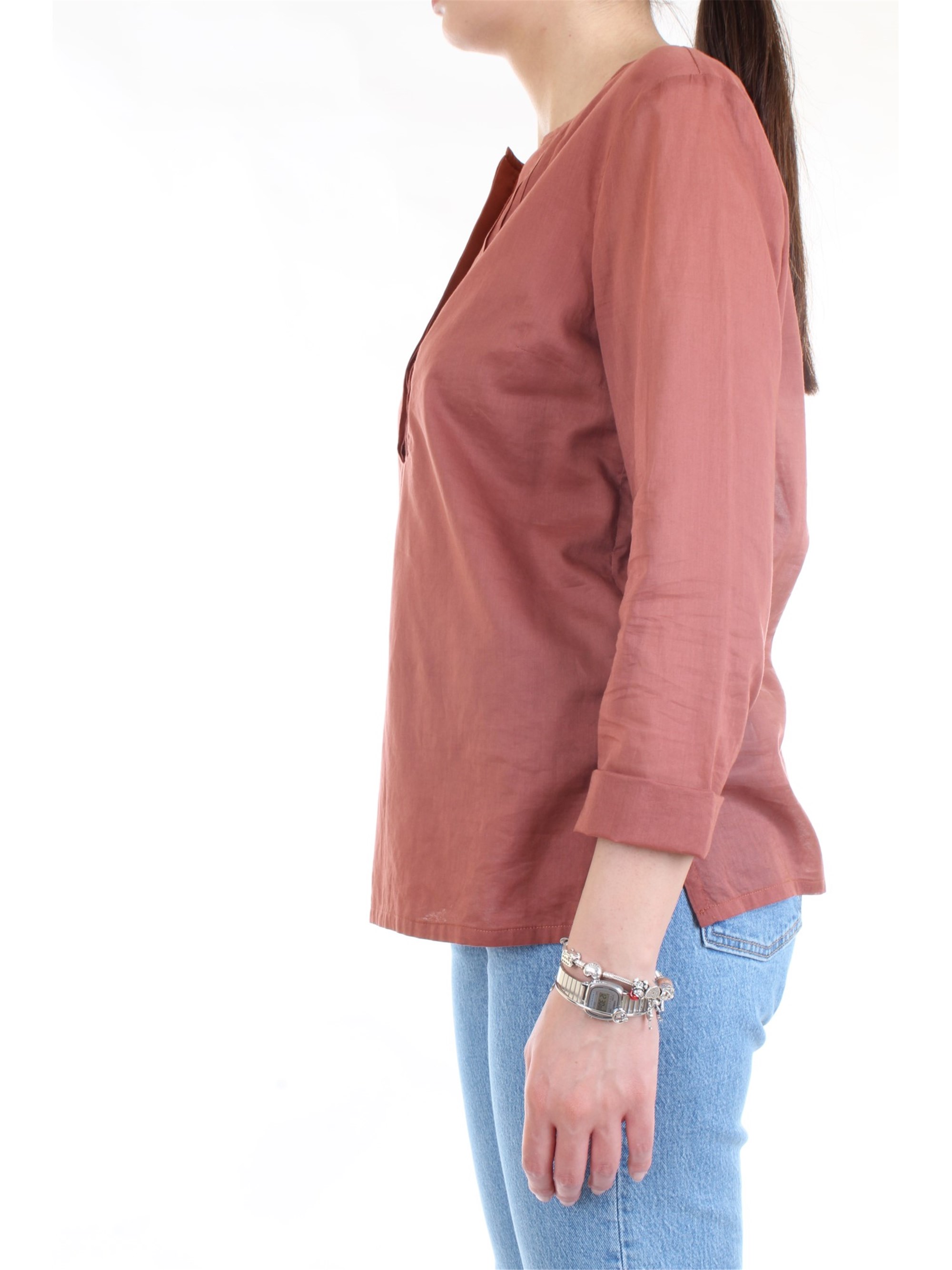 Cappellini By Peserico 57M06339L1 Rust Clothing Woman Shirt Cappellini By Peserico 57M06339L1 Rust Clothing Woman Shirt