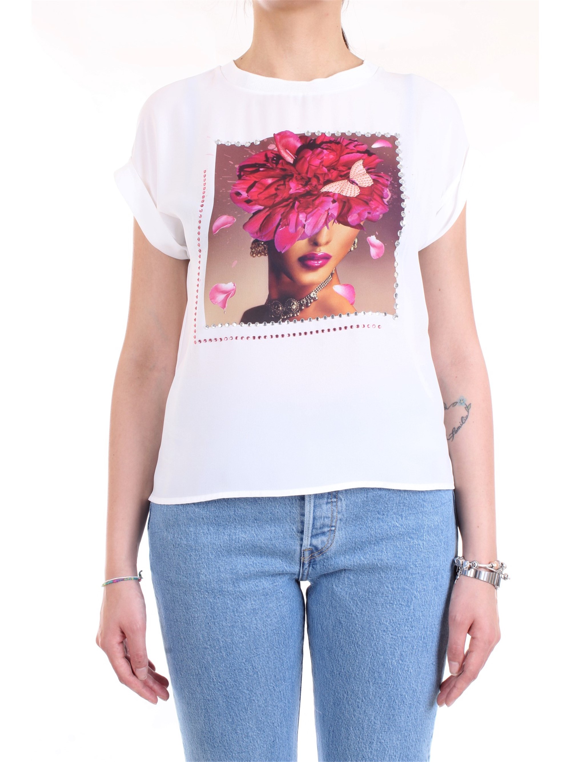 LANACAPRINA PF2234 White Clothing Woman T-Shirt/Polo LANACAPRINA PF2234 White Clothing Woman T-Shirt/Polo