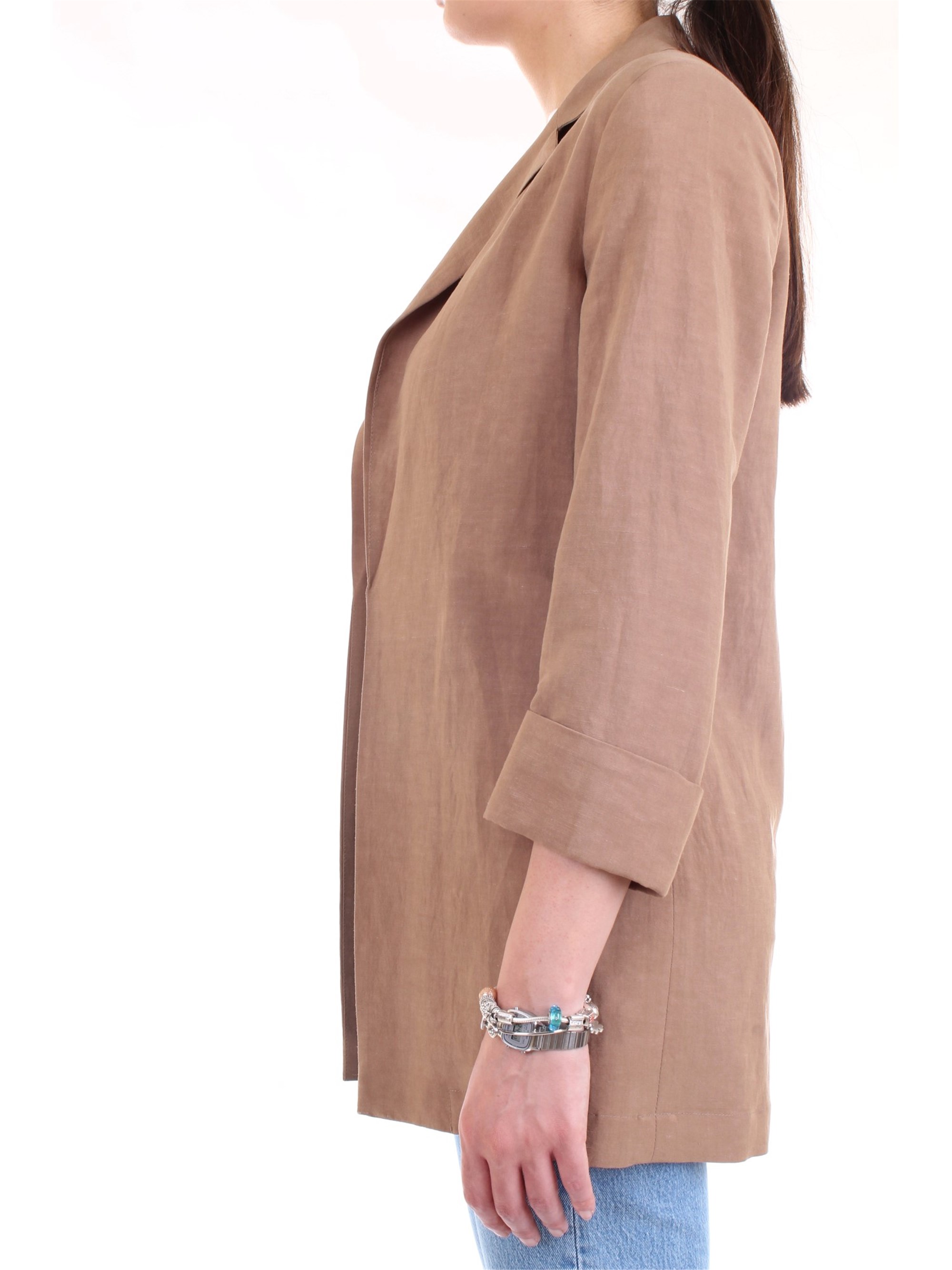 LANACAPRINA PF2304 Beige Clothing Woman Jacket LANACAPRINA PF2304 Beige Clothing Woman Jacket
