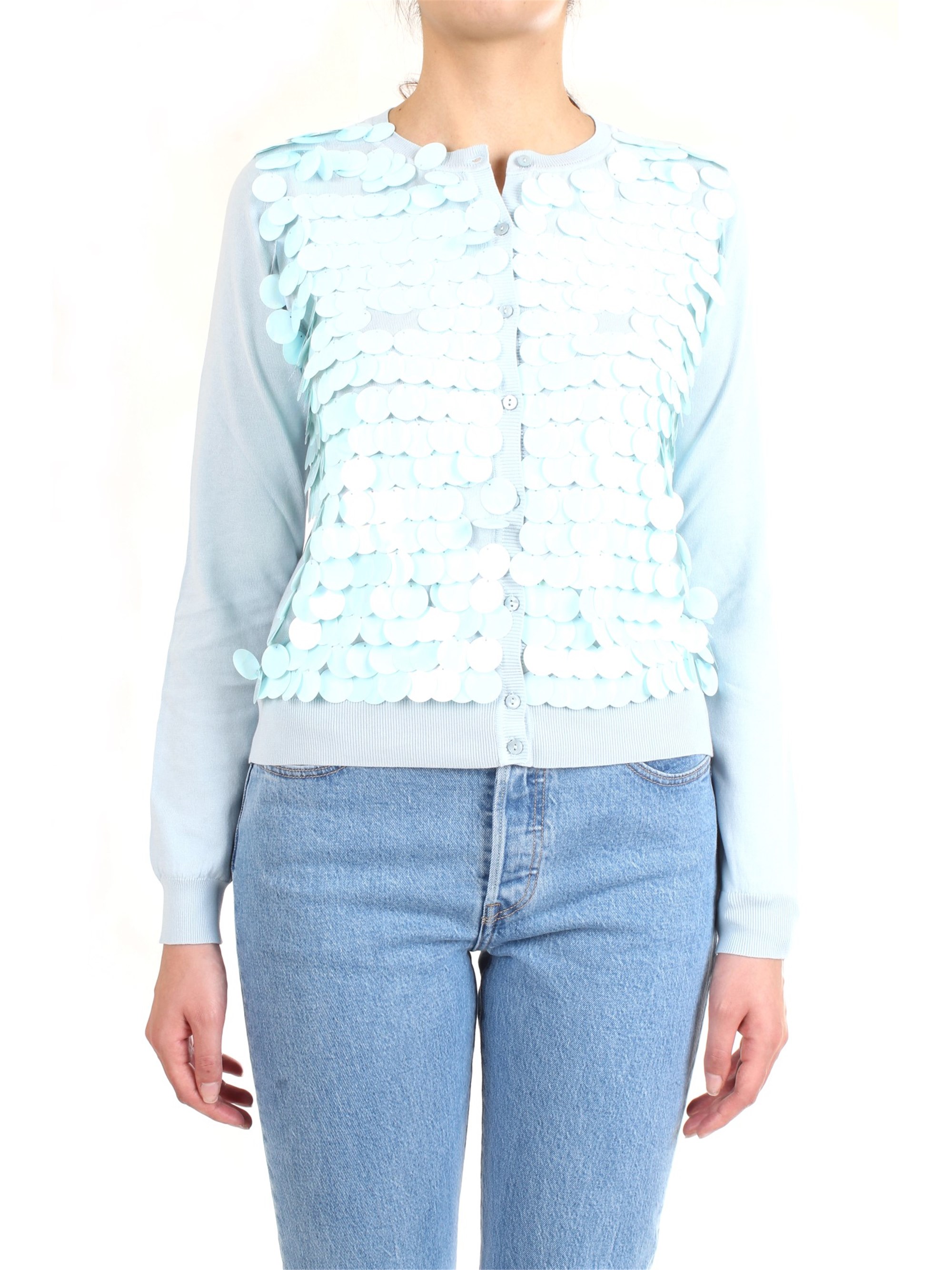 LANACAPRINA PF2011 Light blue Clothing Woman Cardigan LANACAPRINA PF2011 Light blue Clothing Woman Cardigan