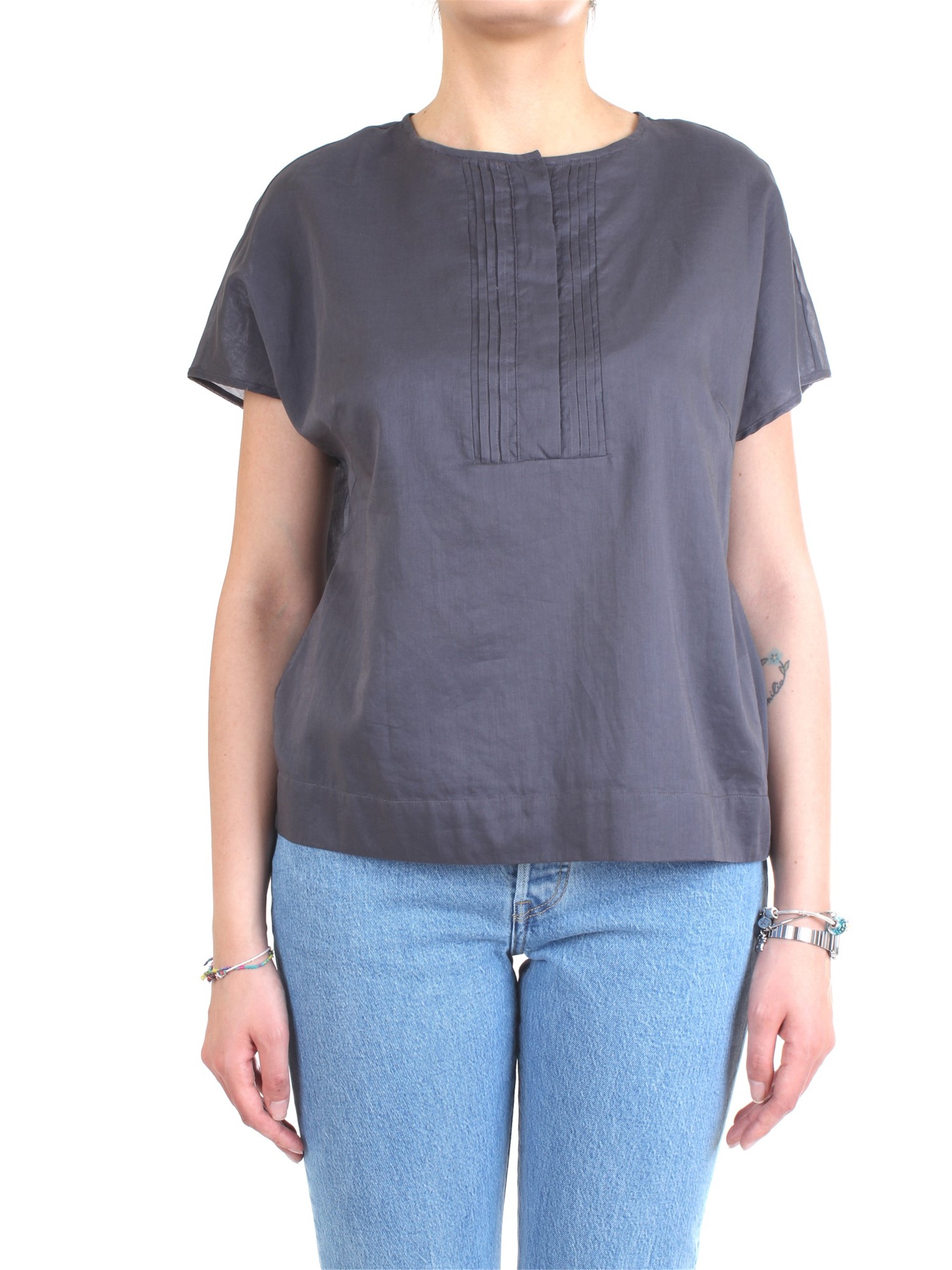 Cappellini By Peserico 57M06339L1 TESS 00481 Grey Clothing Woman Shirt Cappellini By Peserico 57M06339L1 TESS 00481 Grey Clothing Woman Shirt